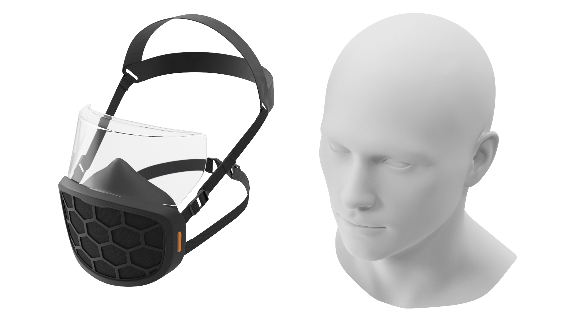 3D ForgedAir Respirator System Black model