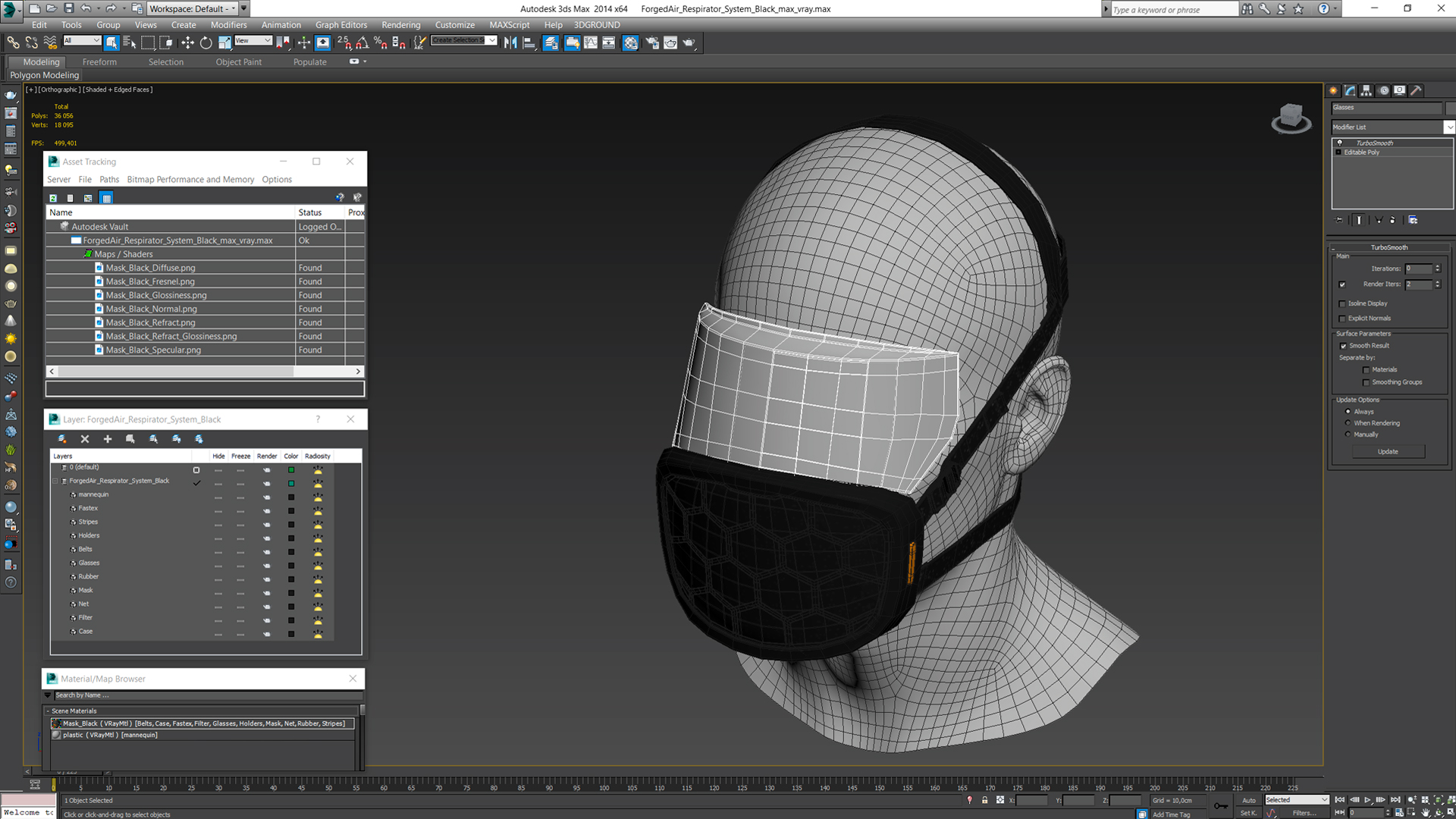 3D ForgedAir Respirator System Black model