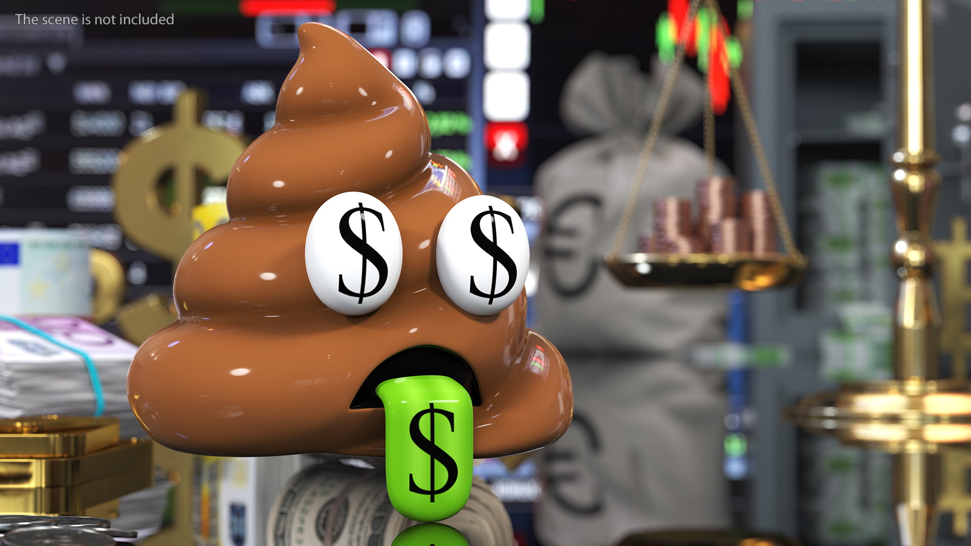 3D Face with Tongue Poop Emoji Smile model