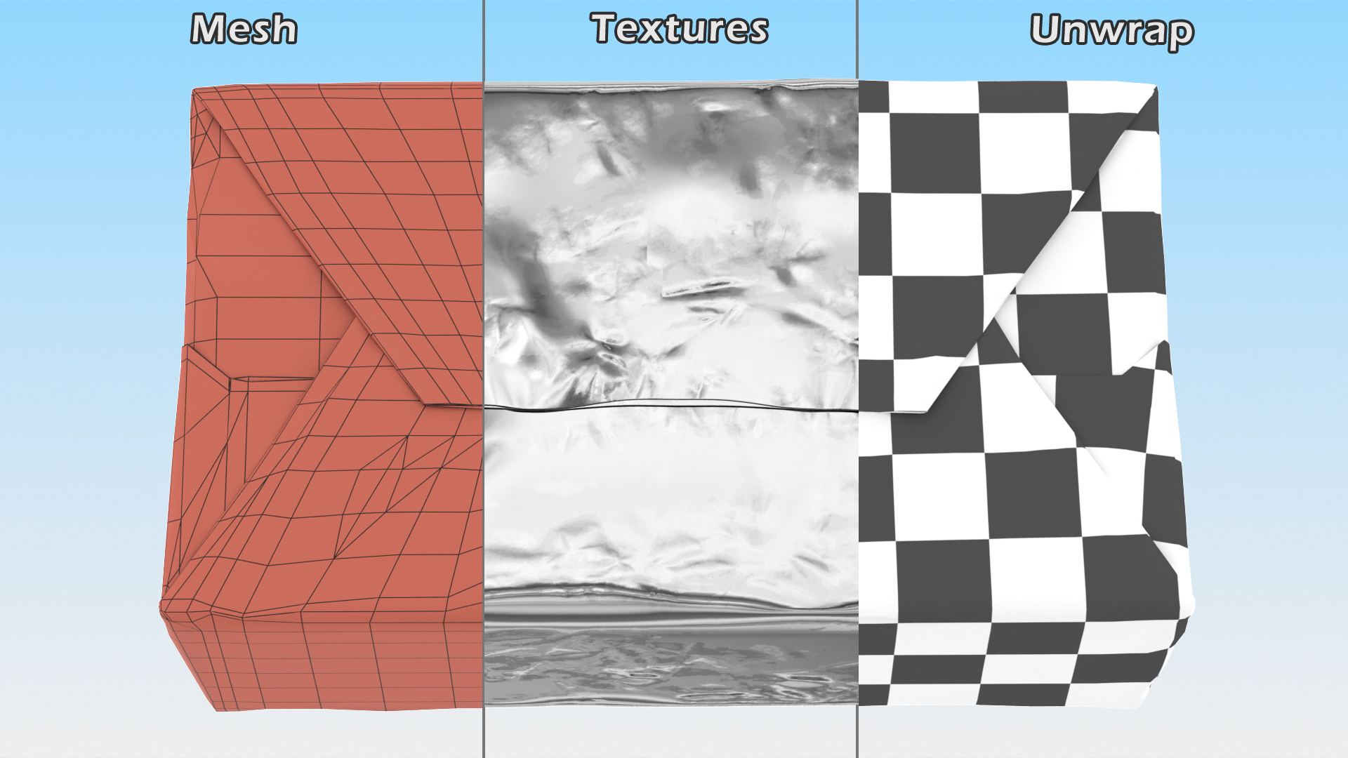 Butter Block in Metallic Foil 3D model