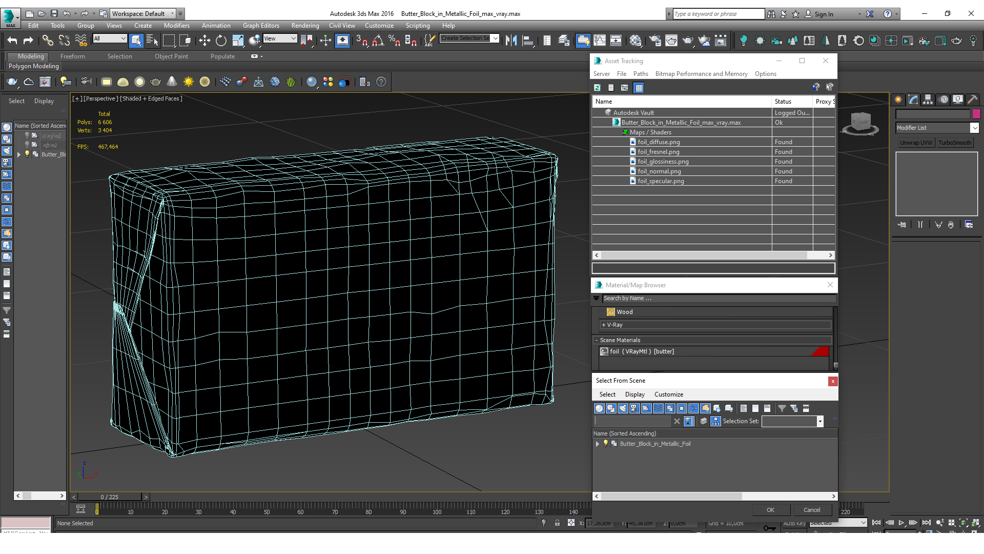 Butter Block in Metallic Foil 3D model