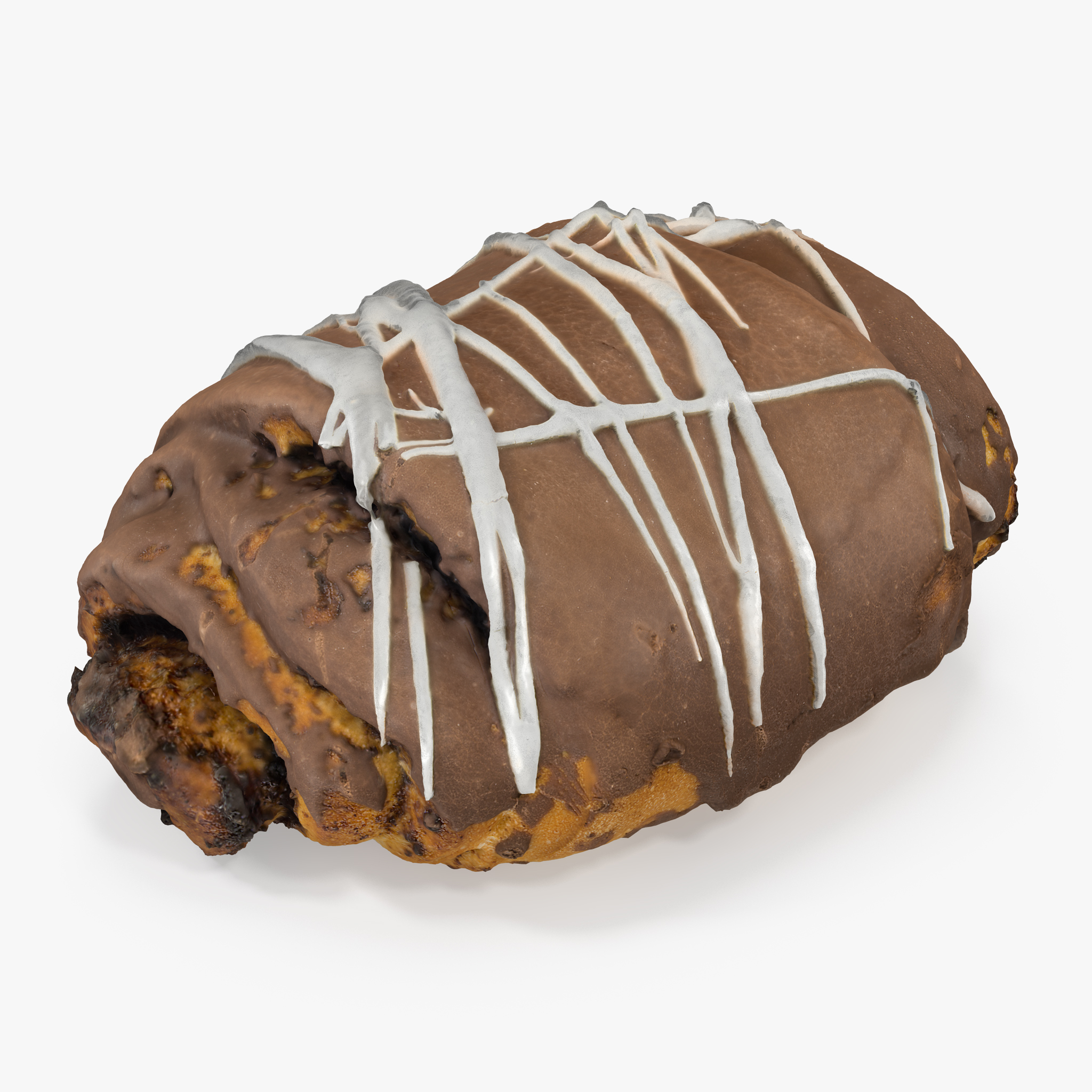 Bun With Chocolate Glaze 3D Model