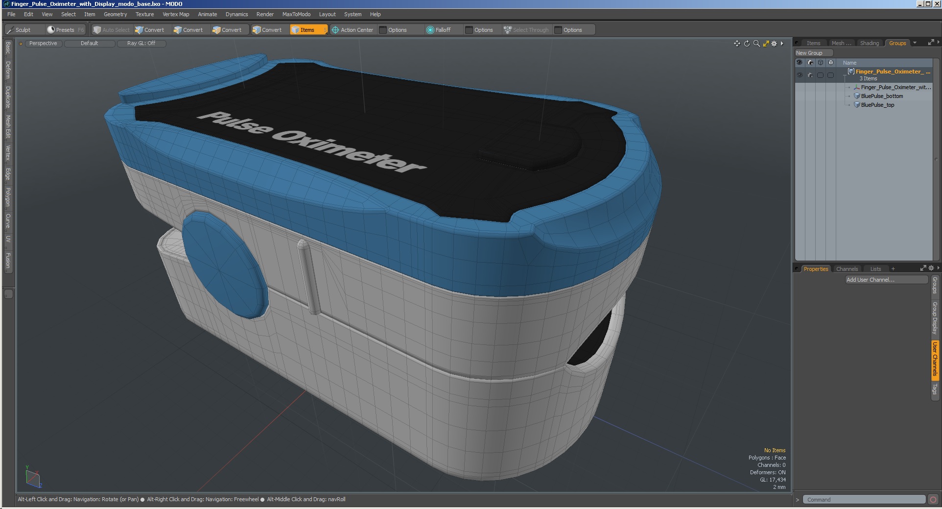 Finger Pulse Oximeter with Display 3D model