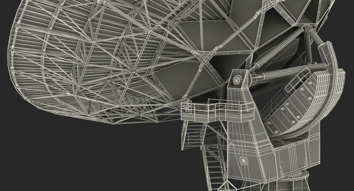 Big Satellite Antenna Rotate and Tilt Rigged 3D model