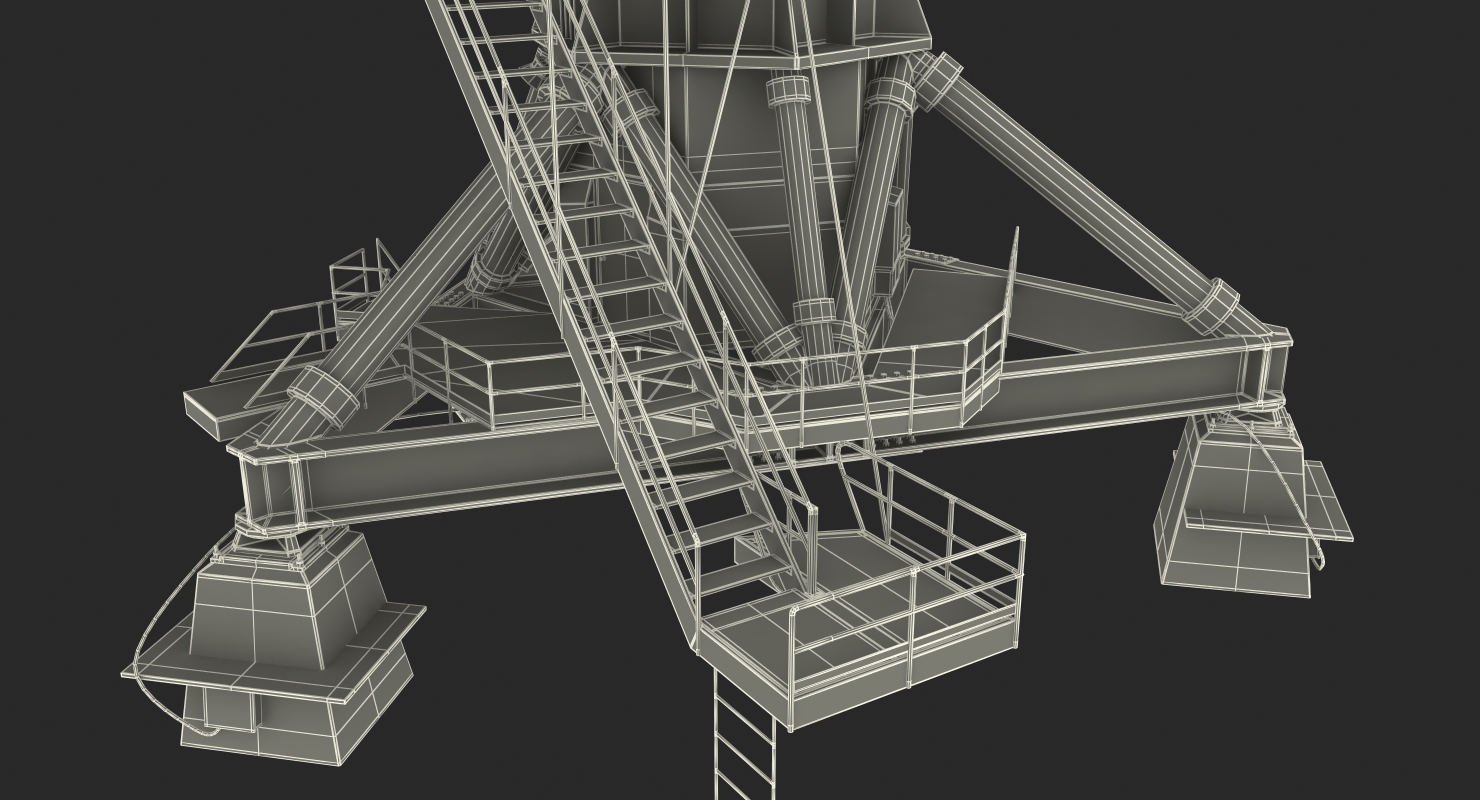Big Satellite Antenna Rotate and Tilt Rigged 3D model