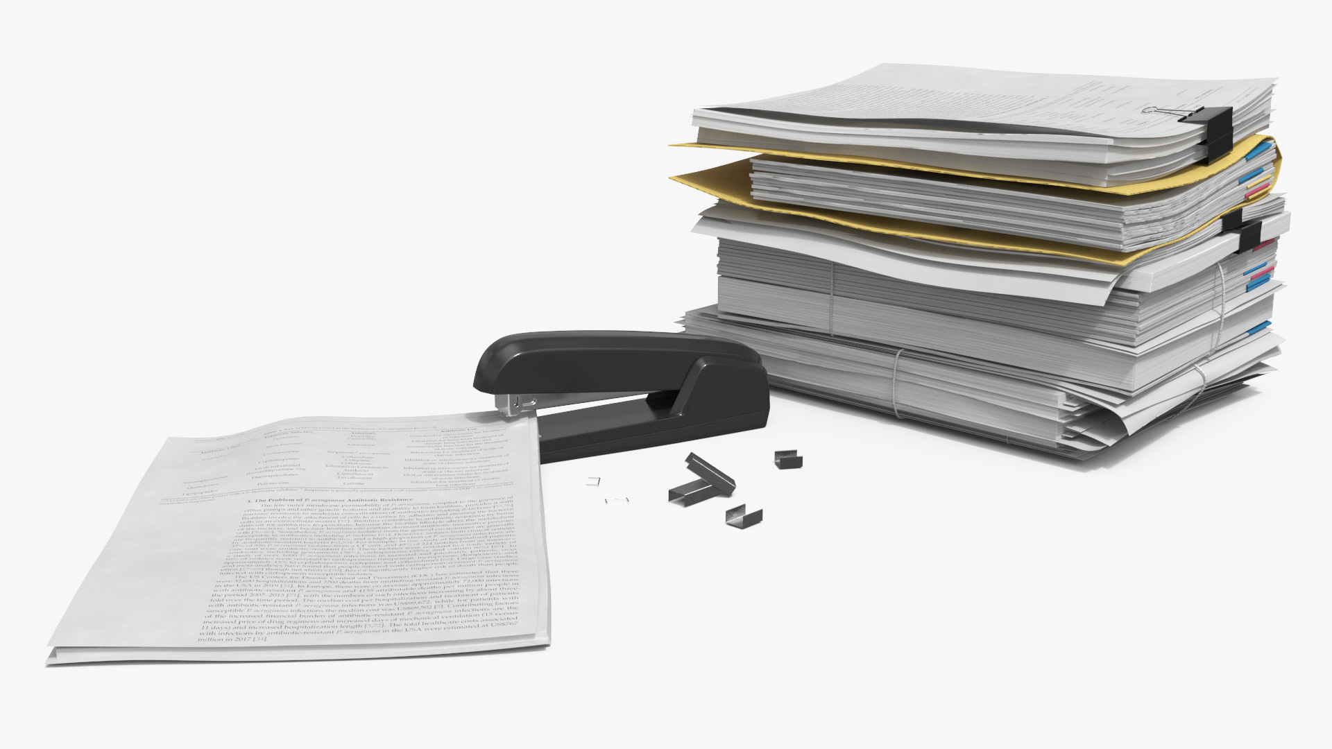 Office Stapler with Document Stack Black, view 2