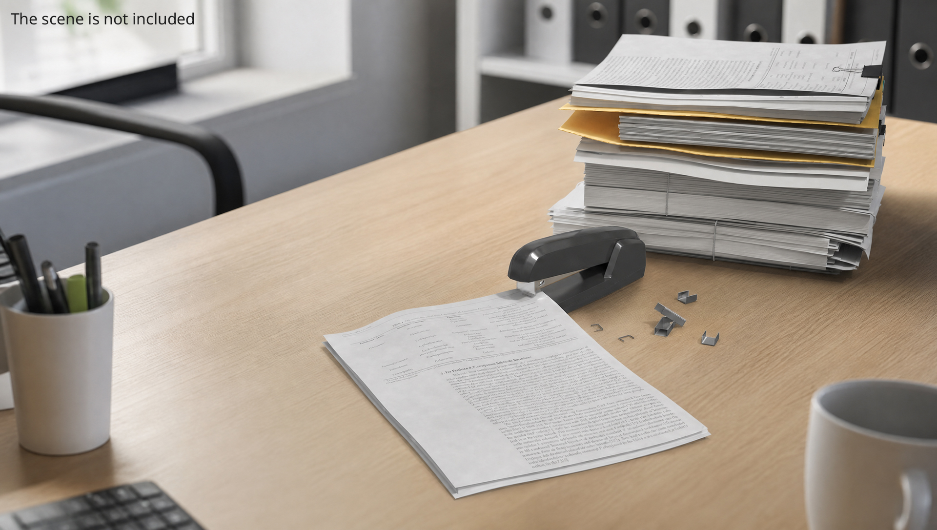 Office Stapler with Document Stack Black
