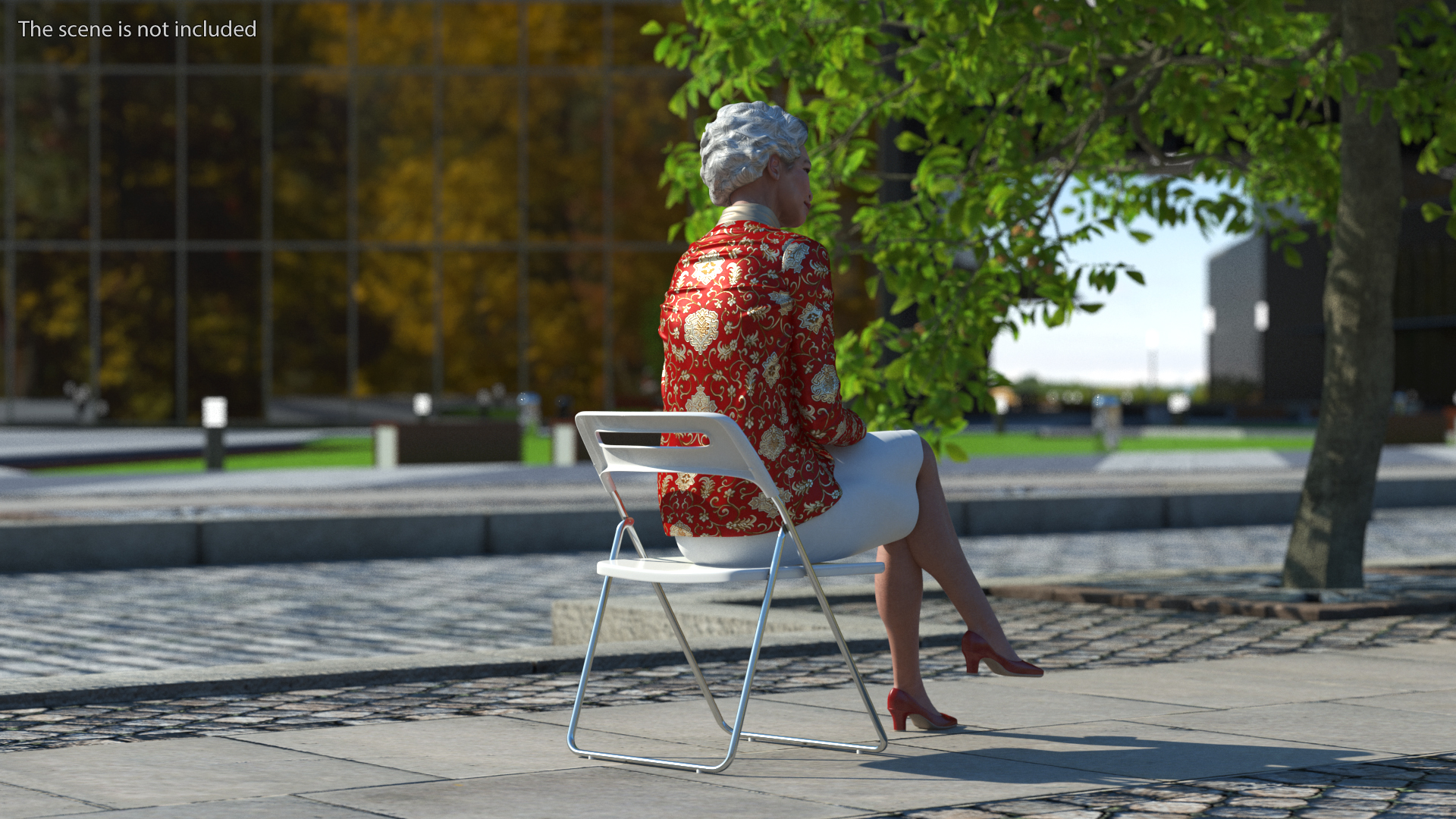 Chinese Elderly Woman Formal Wear Rigged for Cinema 4D 3D model