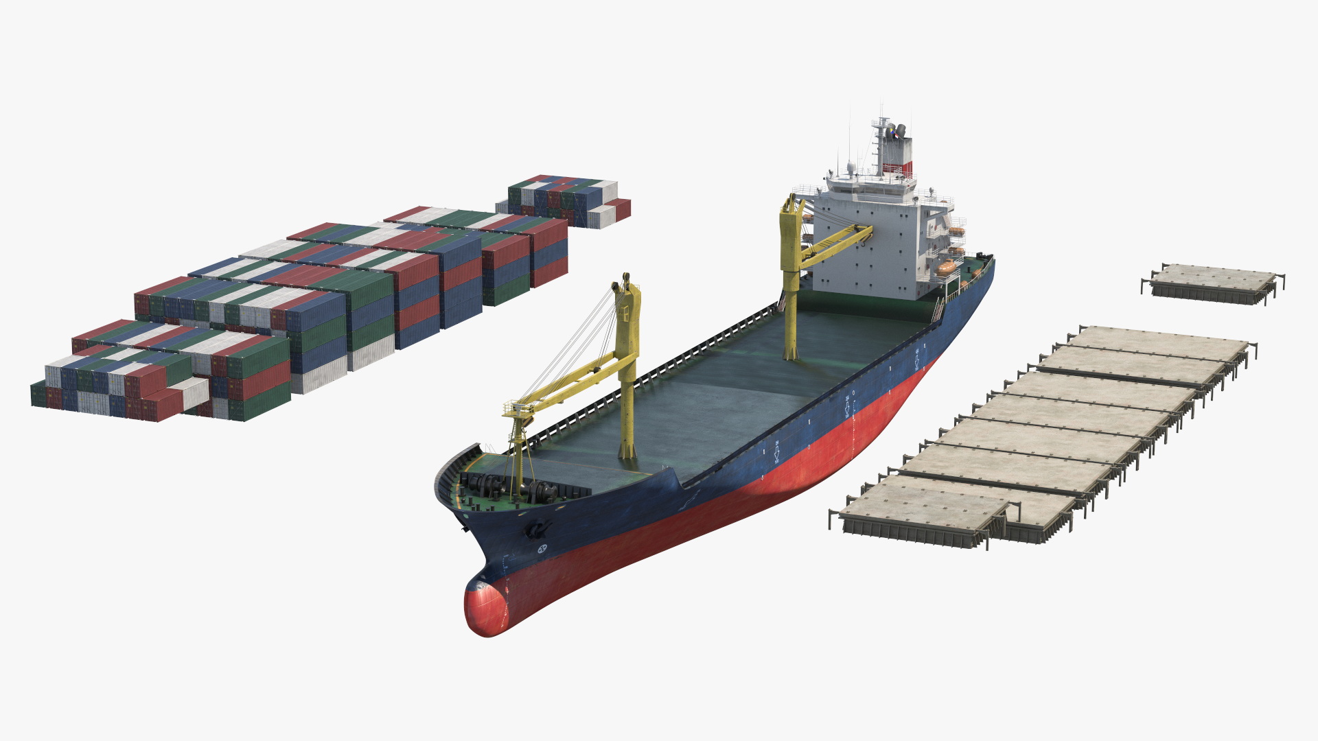 Maritime Freight Vessel with Containers - view 10