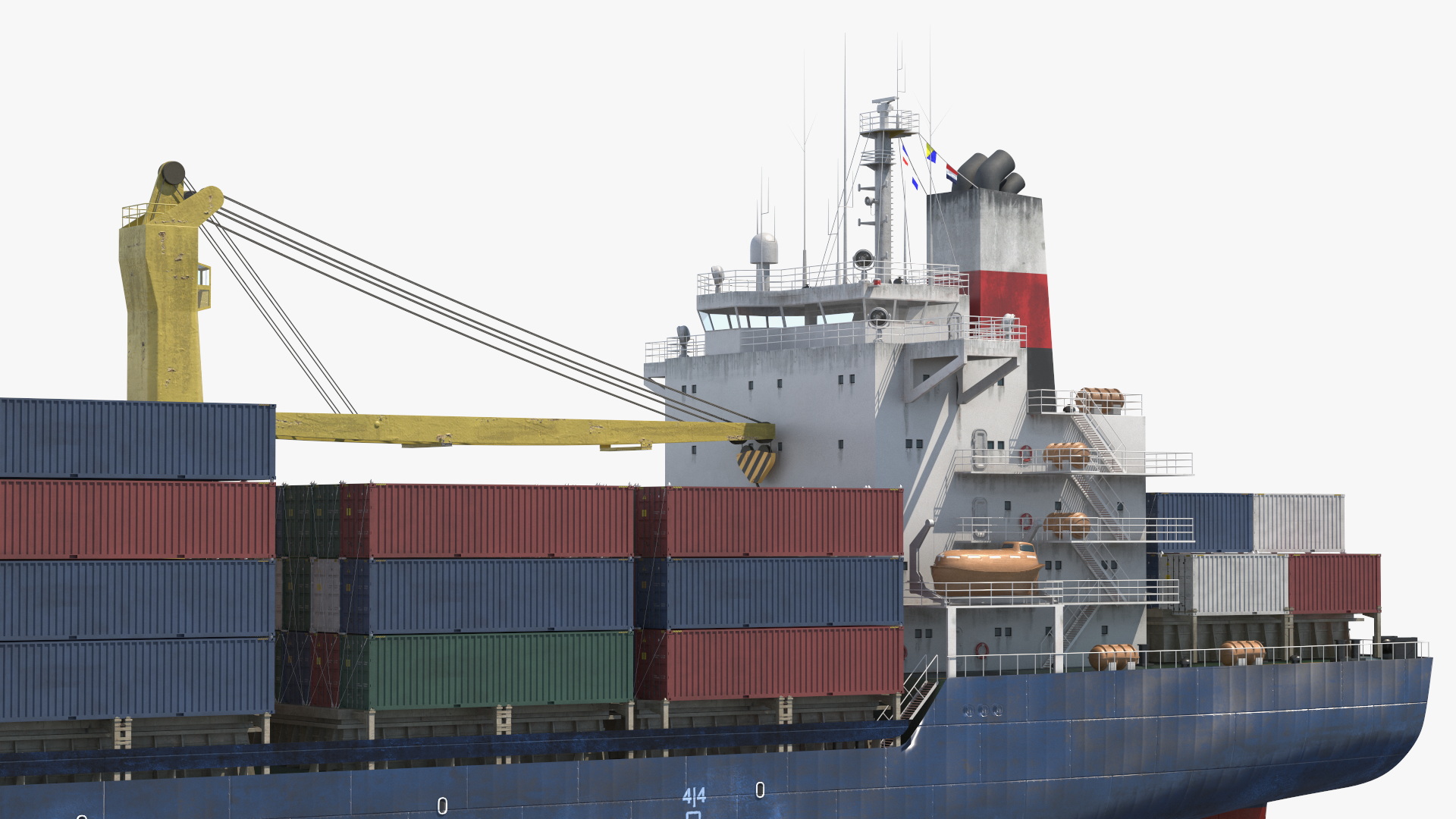 Maritime Freight Vessel with Containers - view 6