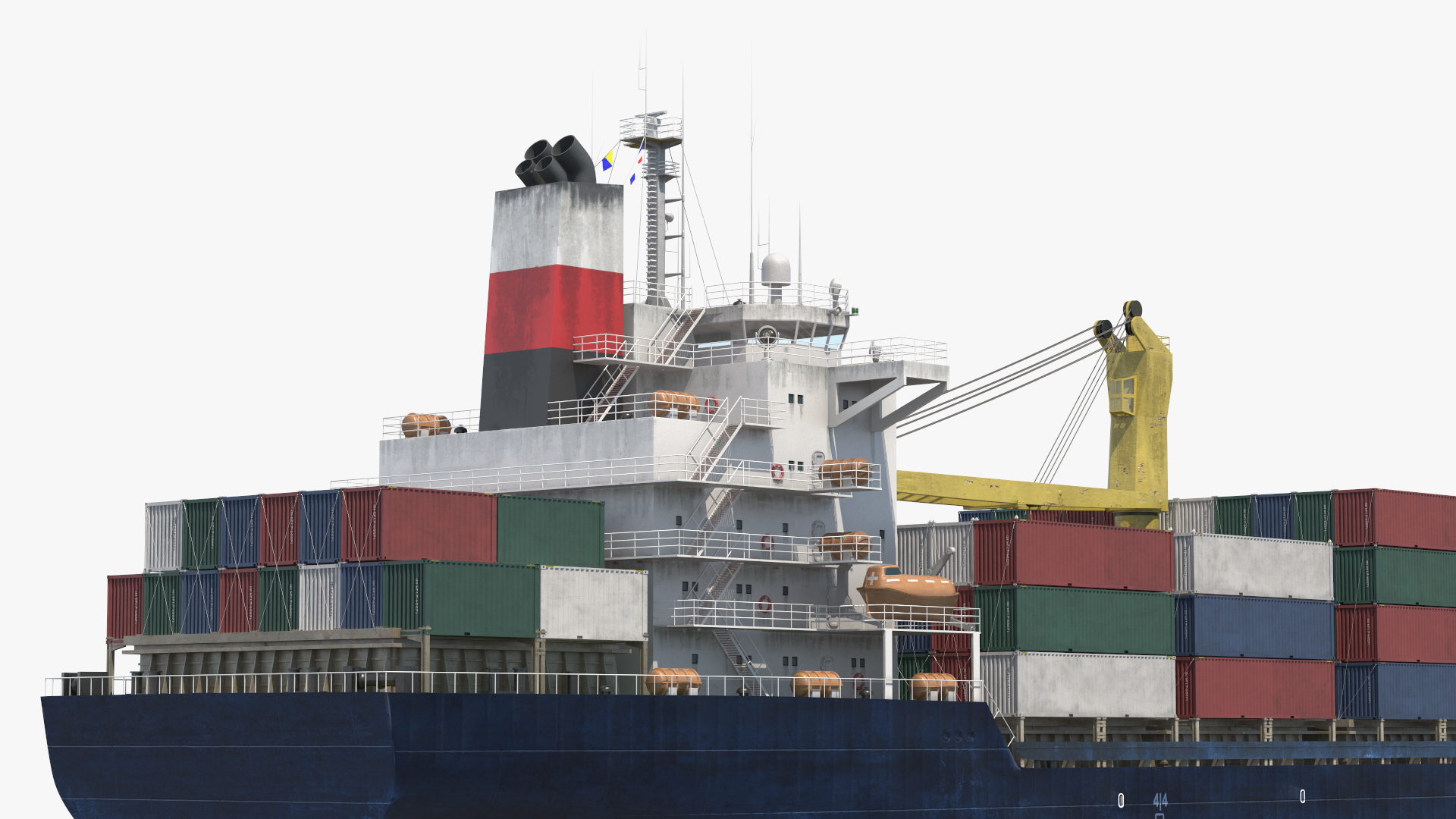Maritime Freight Vessel with Containers - view 7