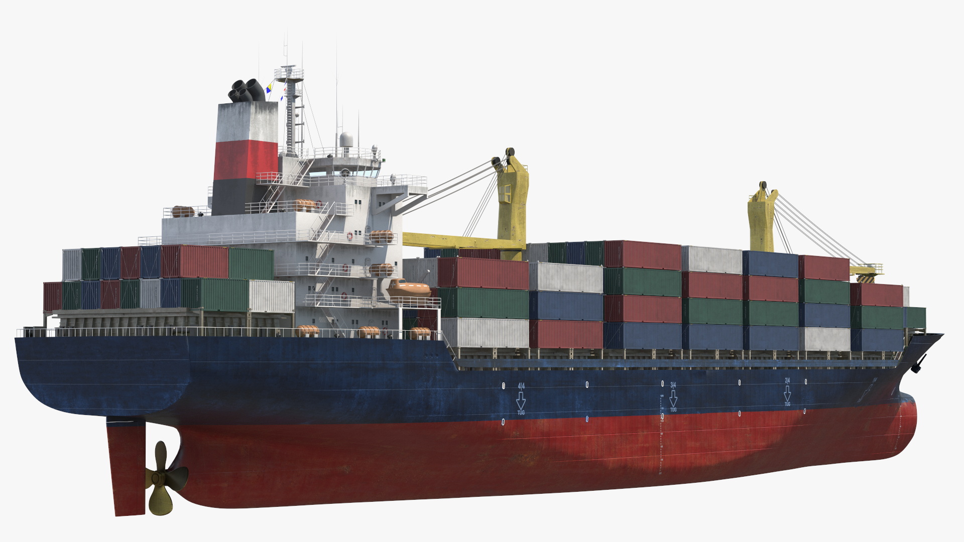 Maritime Freight Vessel with Containers - view 3