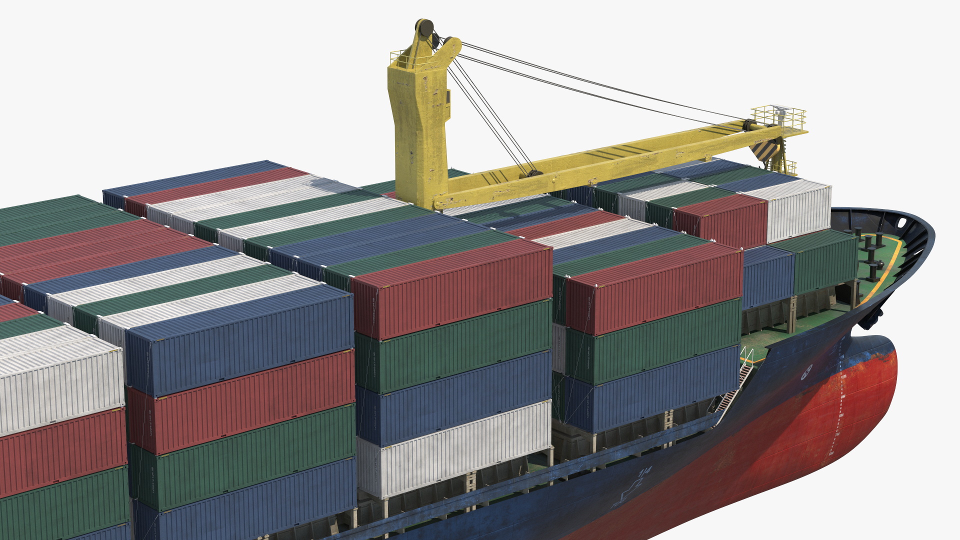 Maritime Freight Vessel with Containers - view 5