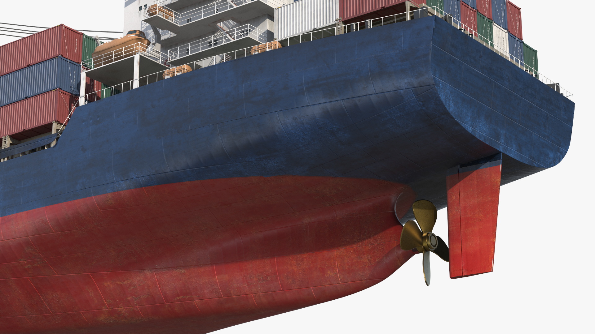 Maritime Freight Vessel with Containers - view 9