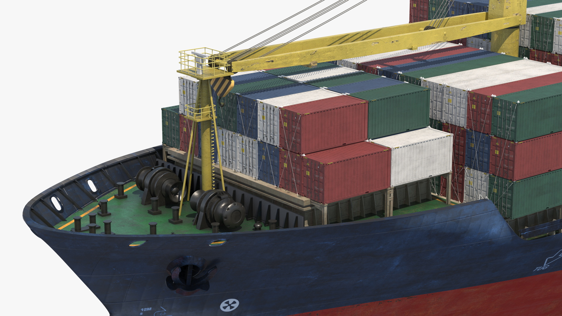 Maritime Freight Vessel with Containers - view 4