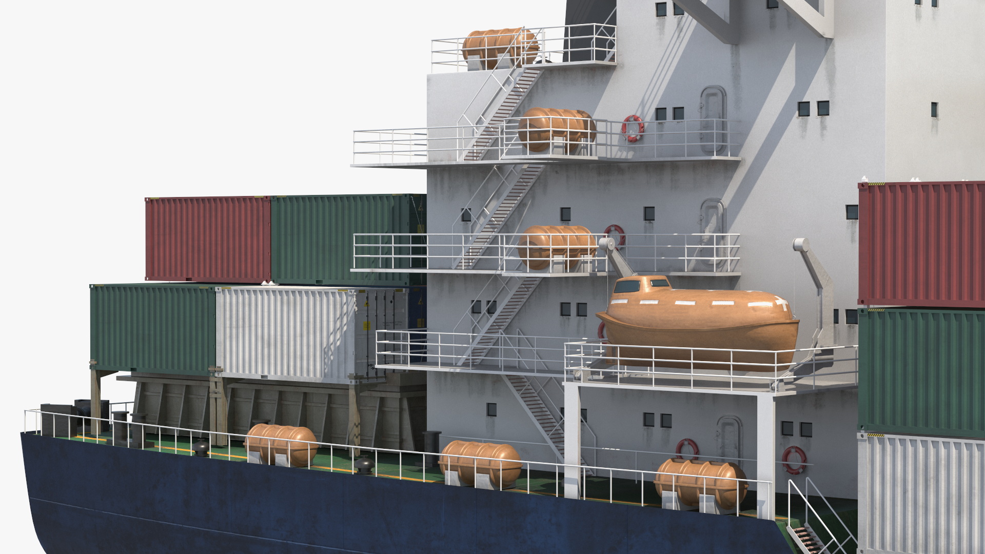 Maritime Freight Vessel with Containers - view 8