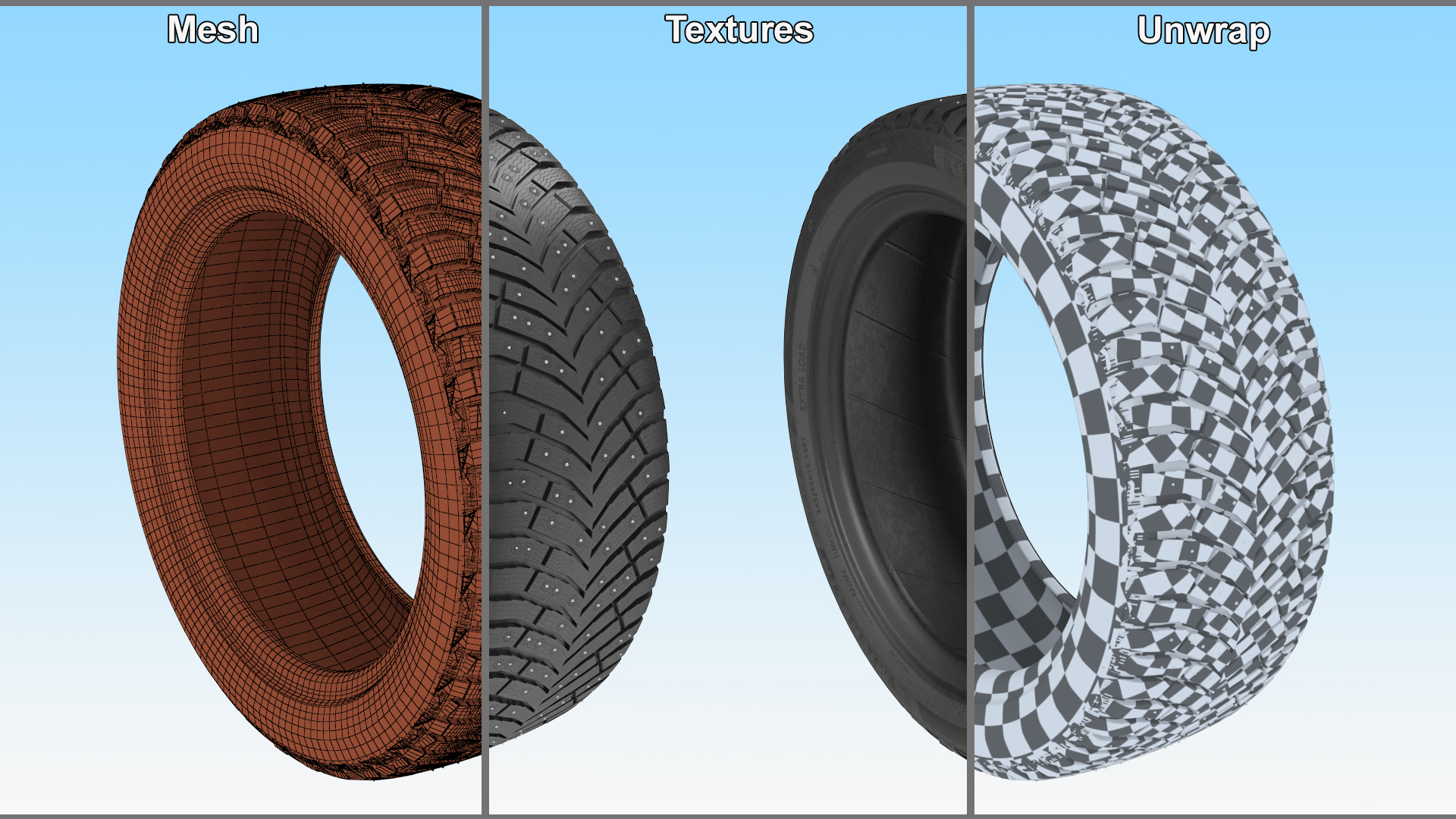Michelin Winter Spikes-Tire 3D