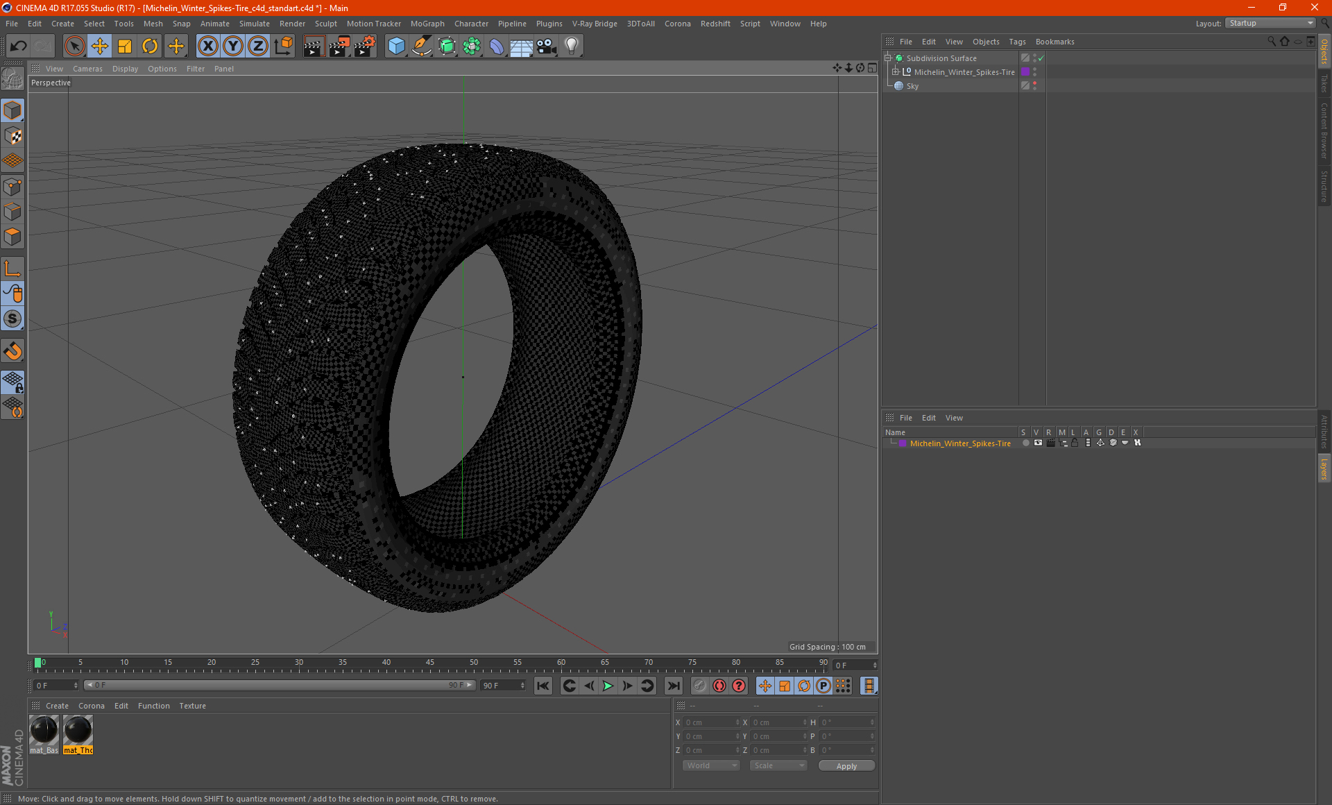 Michelin Winter Spikes-Tire 3D