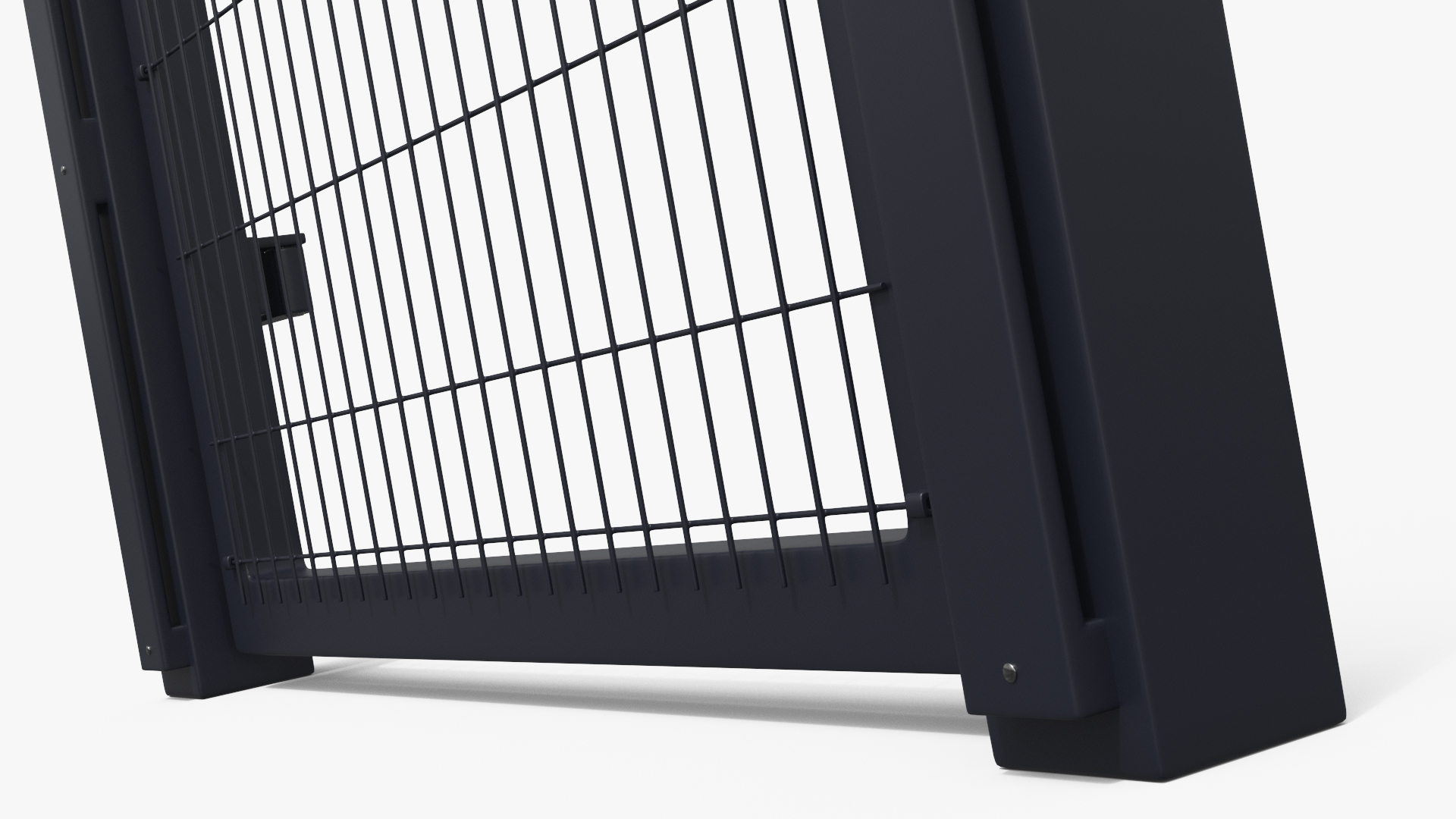 High Security Fence Set with Razor Wire Black, view 4