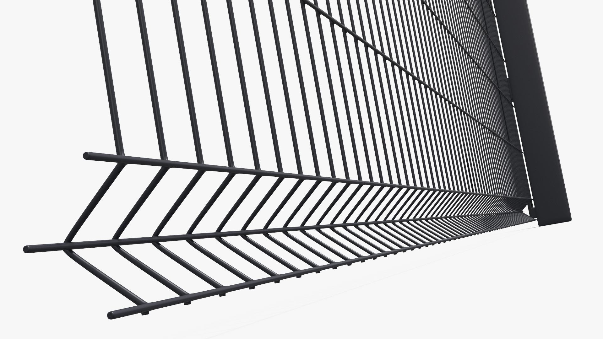 High Security Fence Set with Razor Wire Black, view 9