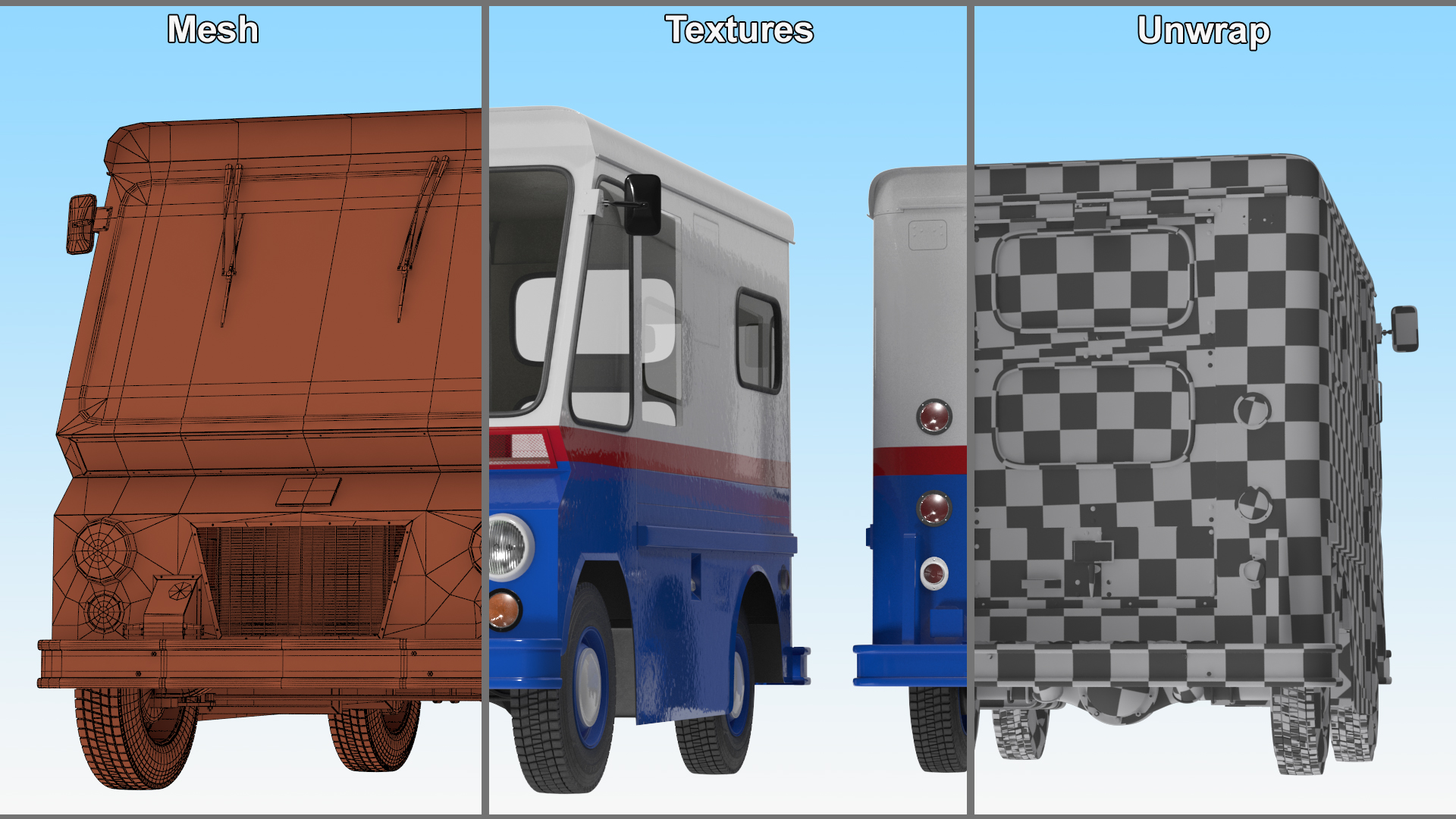 3D model 1963 Studebaker ZIP Van Rigged