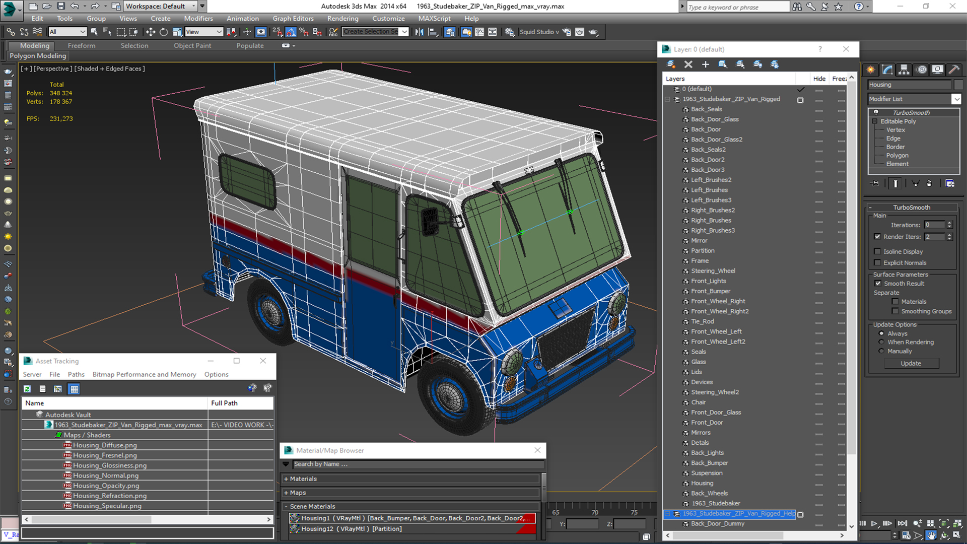 3D model 1963 Studebaker ZIP Van Rigged