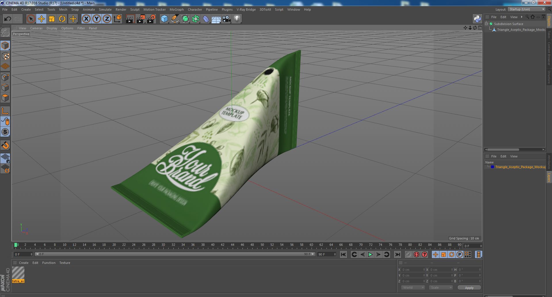 Triangle Aseptic Package Mockup Green 3D