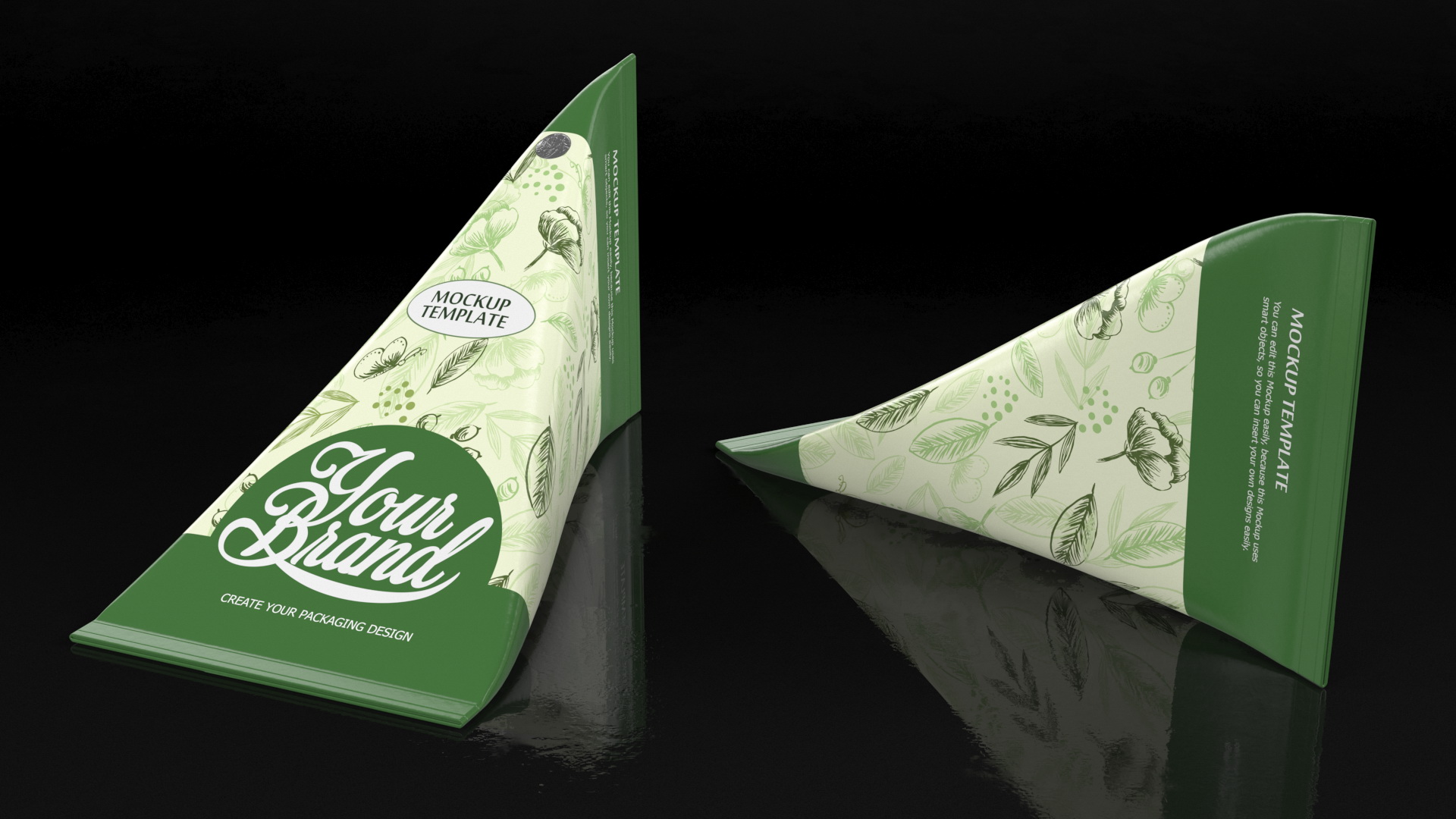 Triangle Aseptic Package Mockup Green 3D