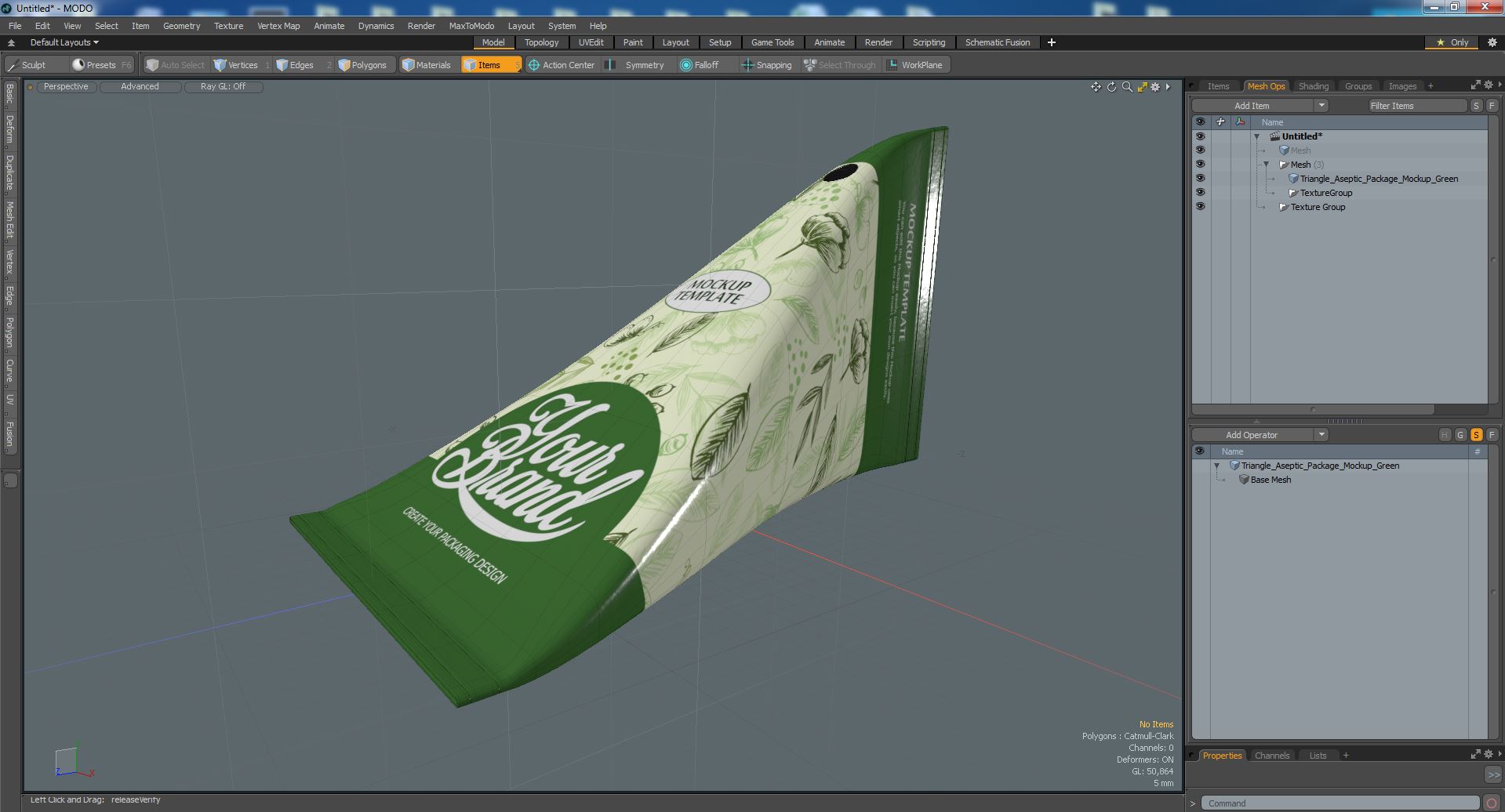 Triangle Aseptic Package Mockup Green 3D