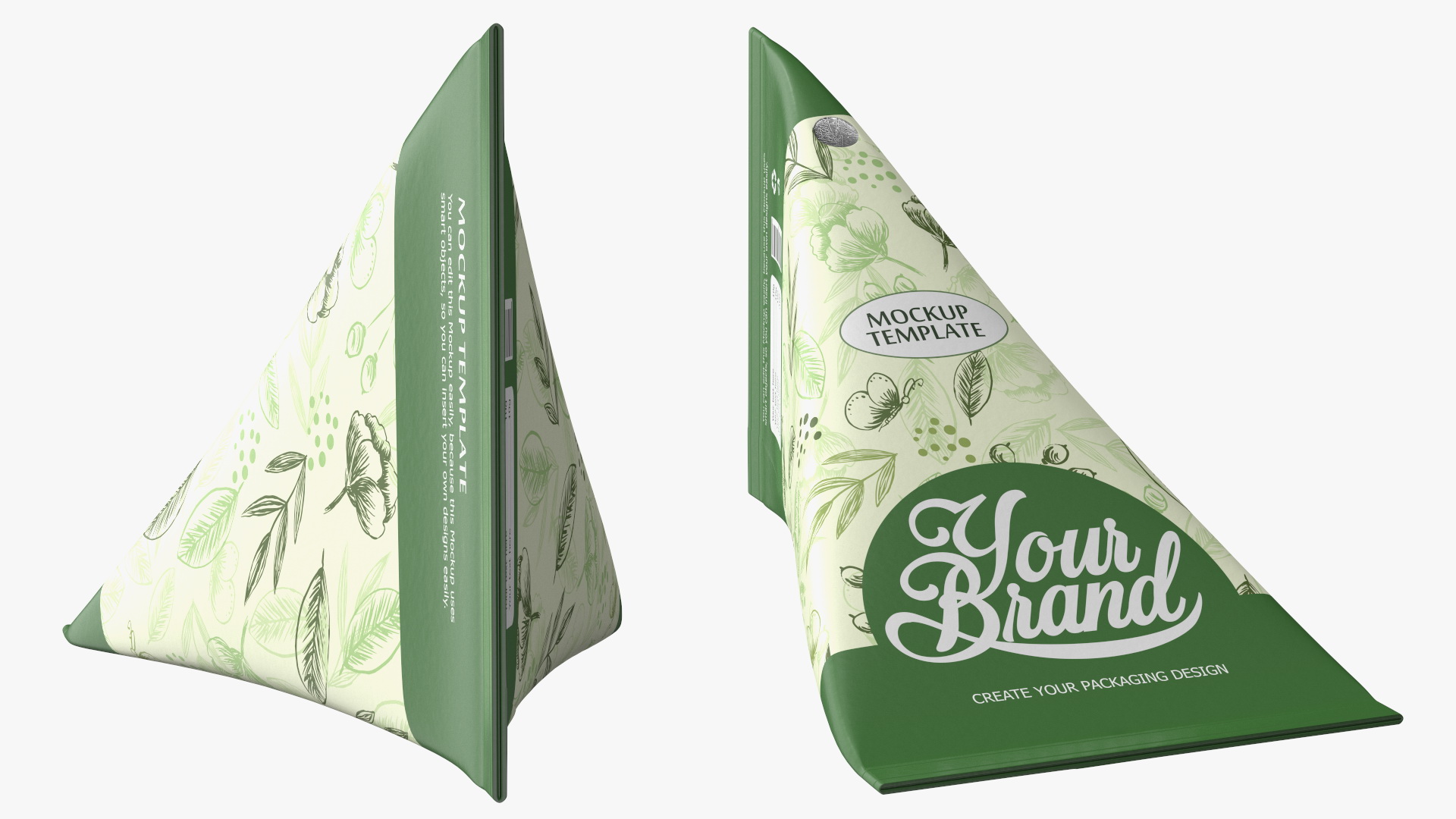 Triangle Aseptic Package Mockup Green 3D