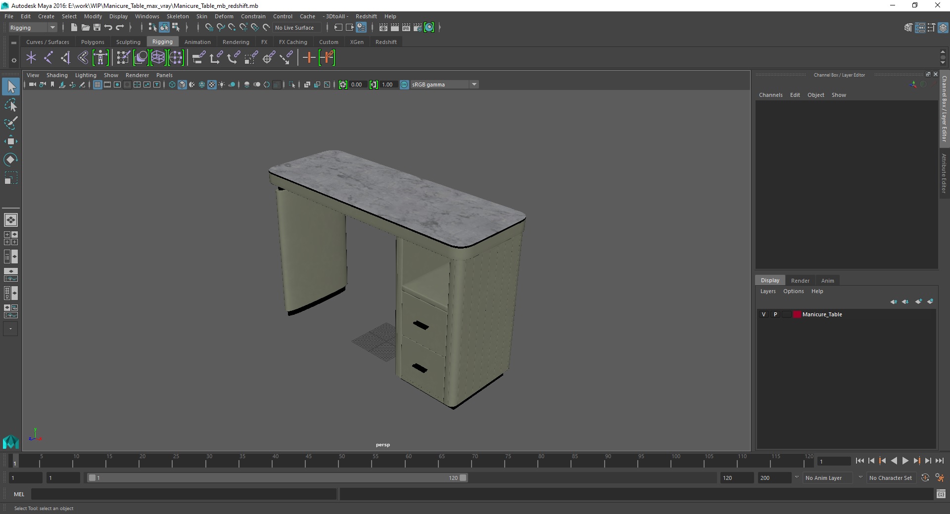 Manicure Table 3D model