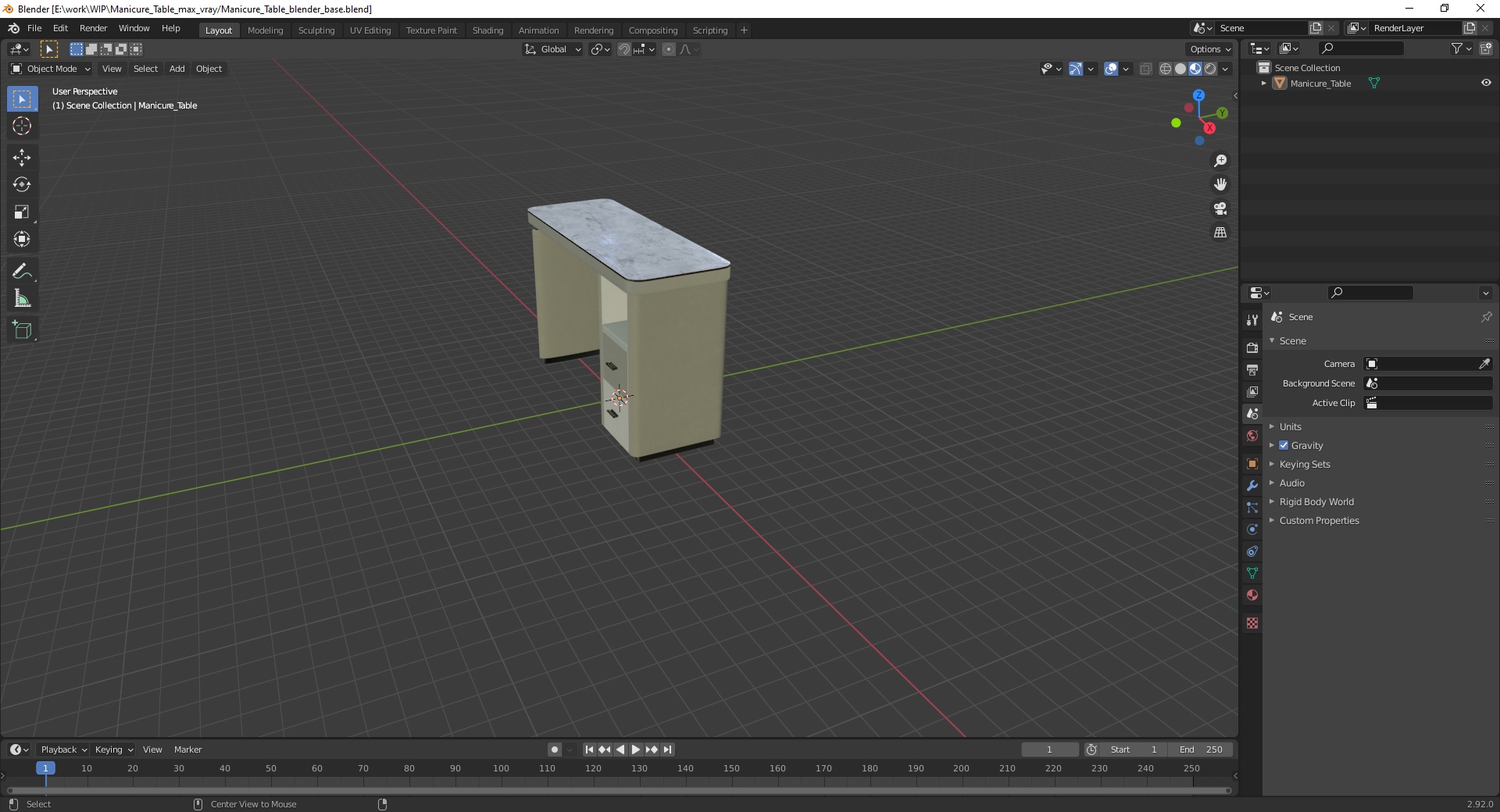 Manicure Table 3D model