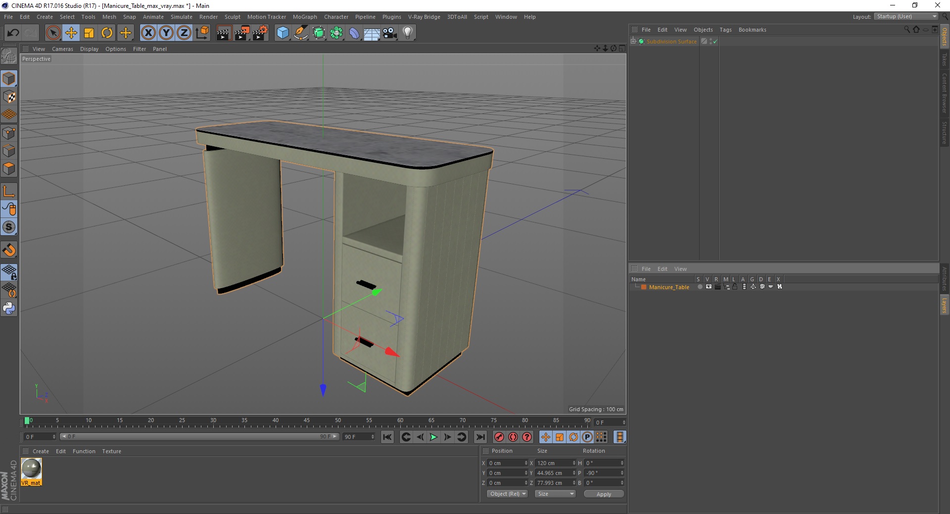 Manicure Table 3D model