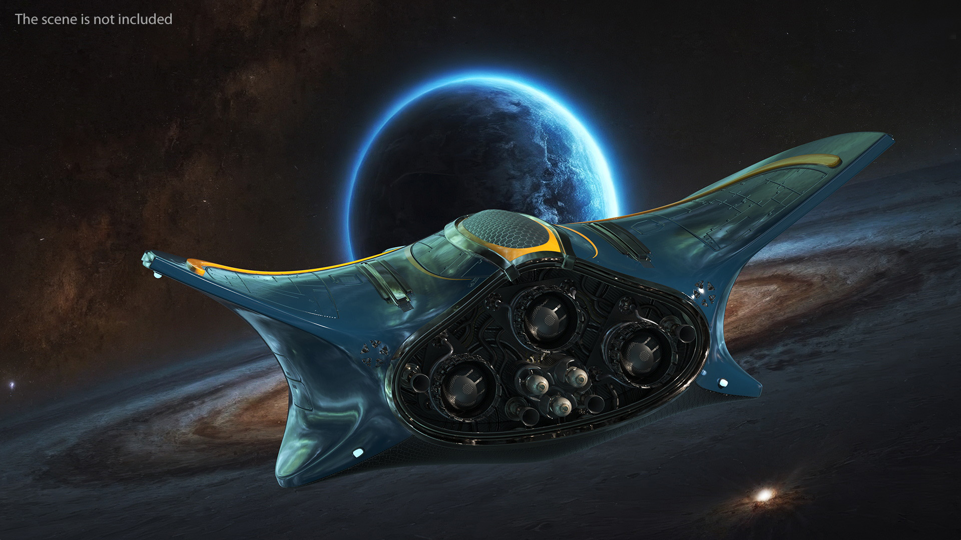 Shuttle Spacecraft Concept Dark Color 3D