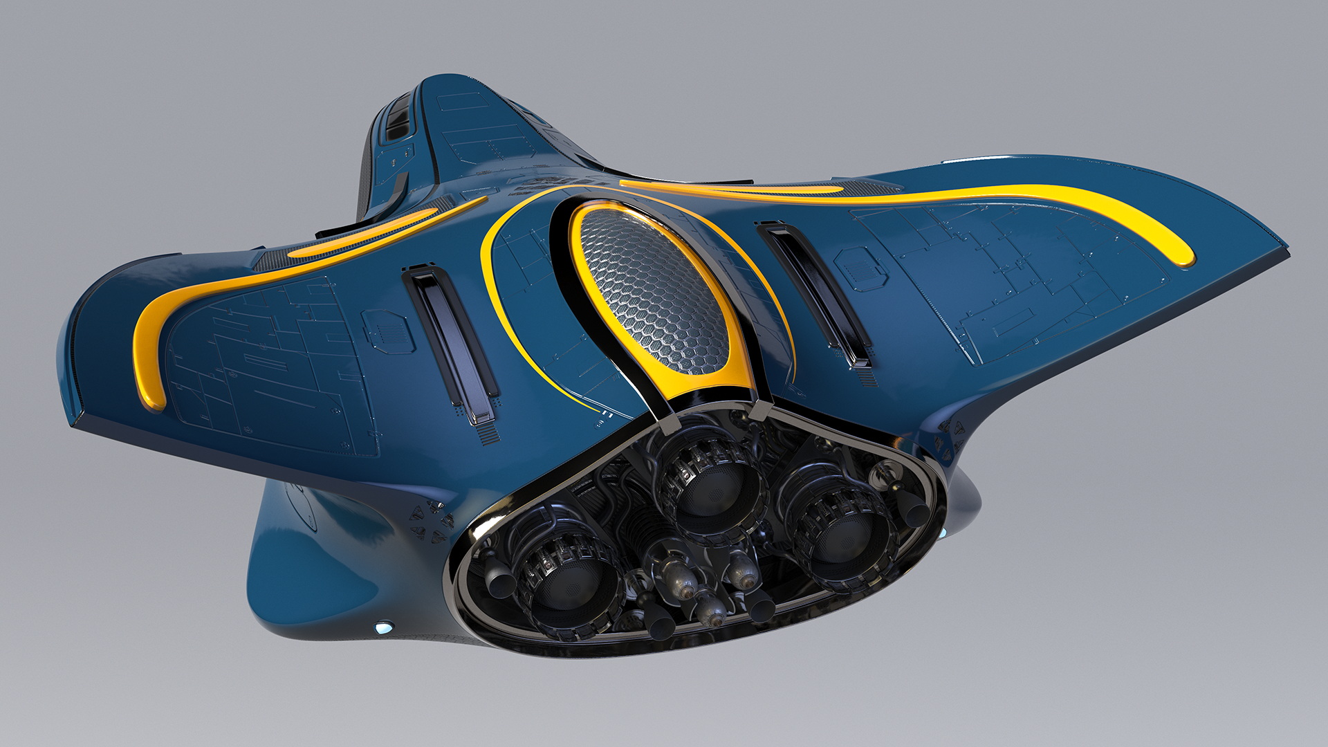 Shuttle Spacecraft Concept Dark Color 3D