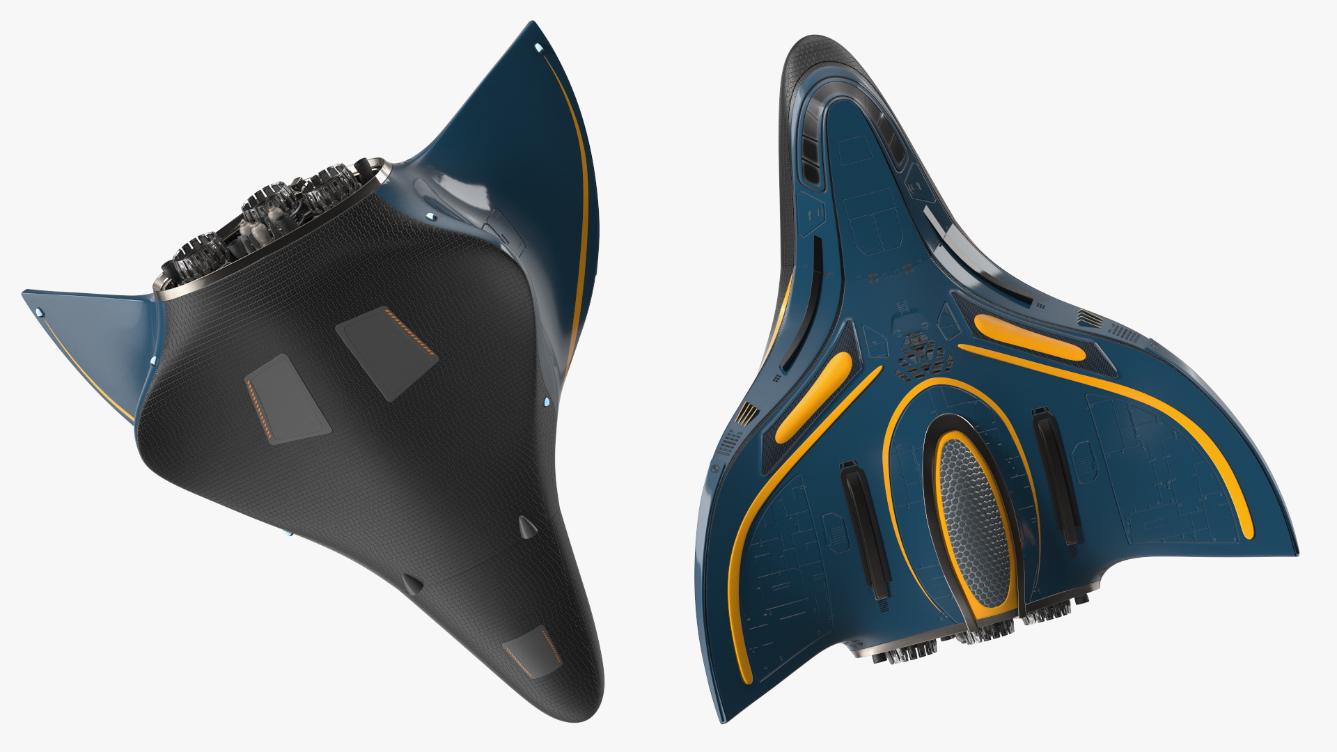 Shuttle Spacecraft Concept Dark Color 3D