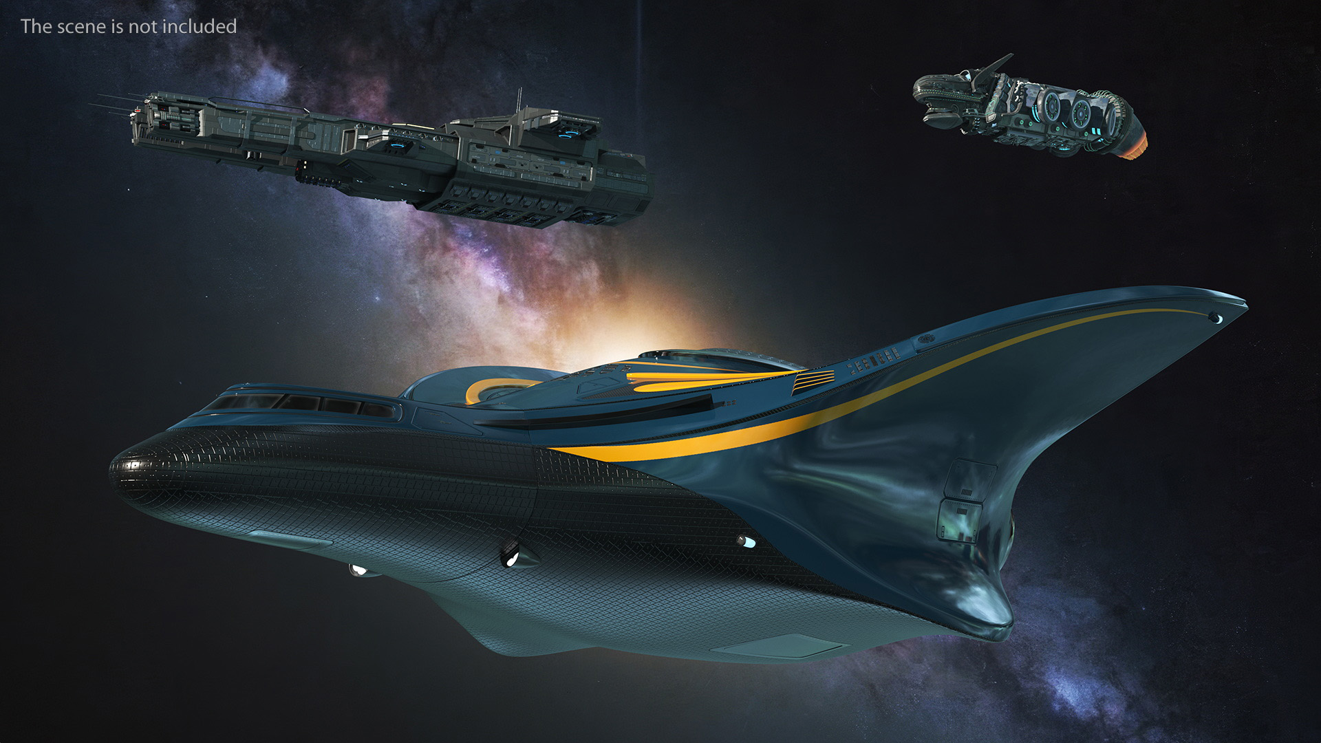 Shuttle Spacecraft Concept Dark Color 3D