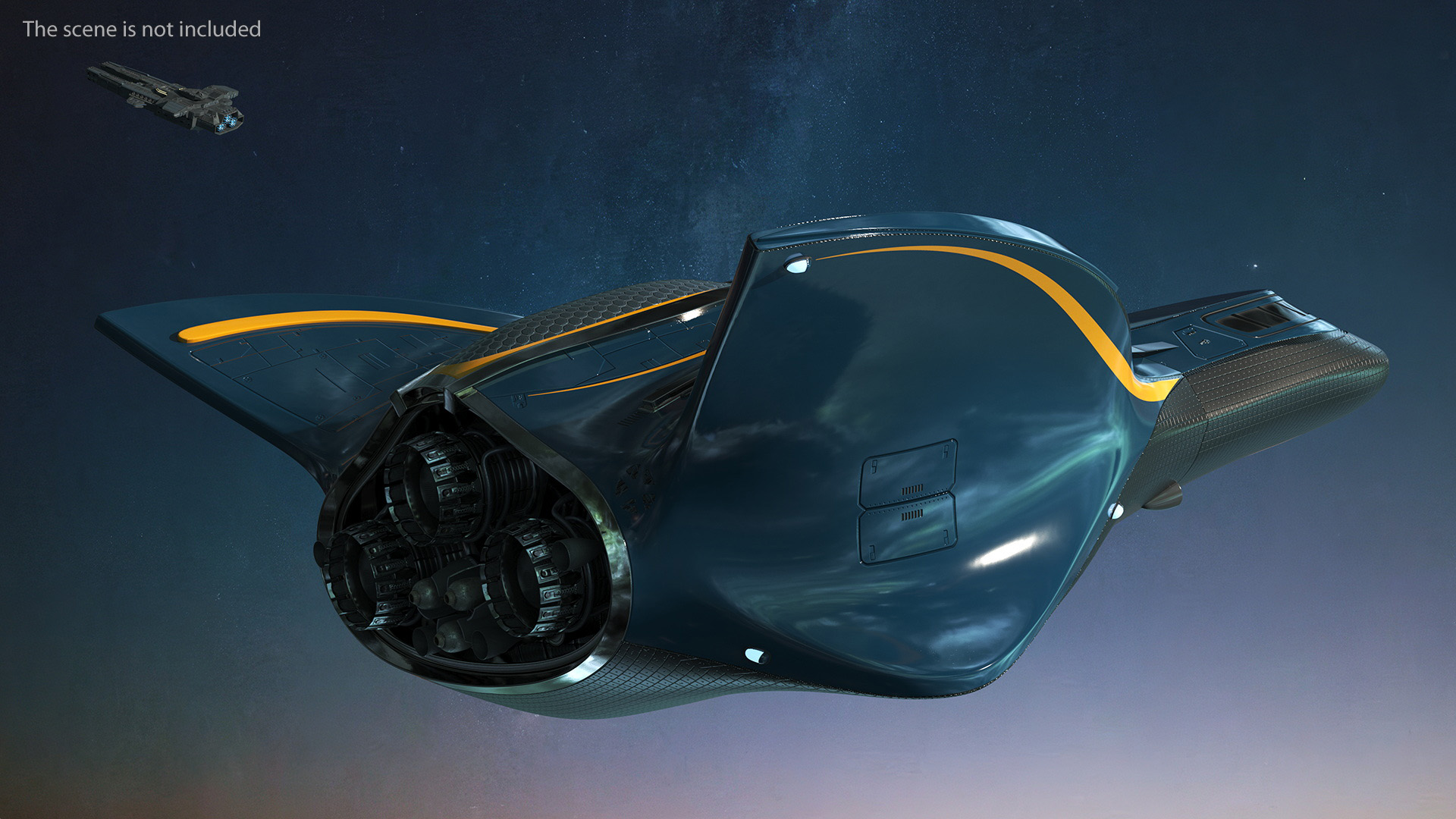 Shuttle Spacecraft Concept Dark Color 3D