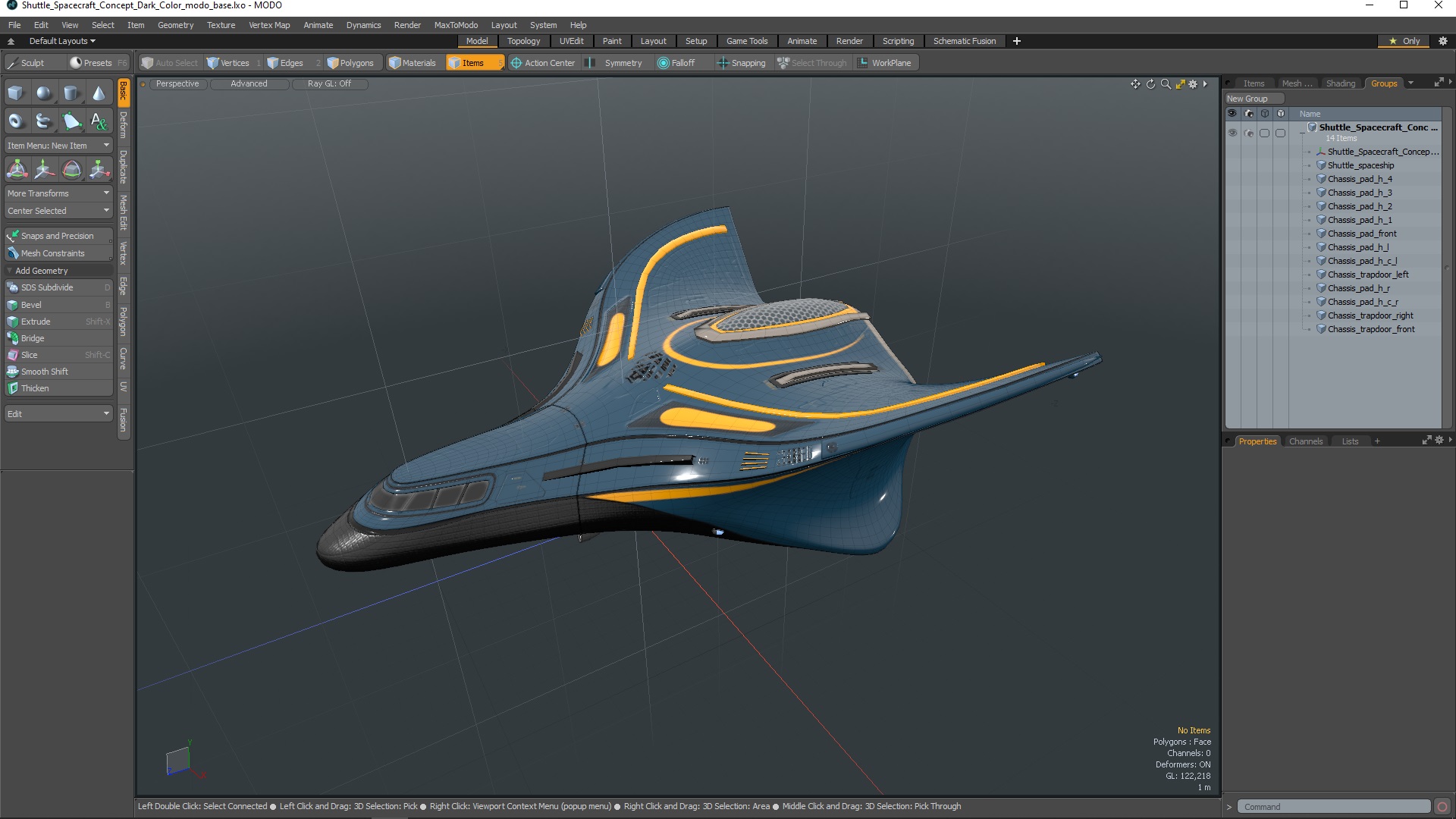 Shuttle Spacecraft Concept Dark Color 3D