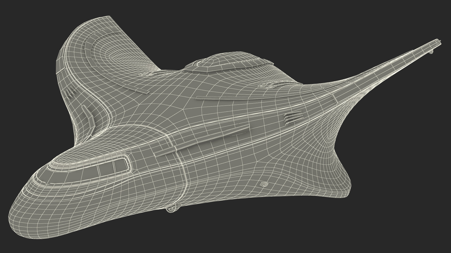 Shuttle Spacecraft Concept Dark Color 3D