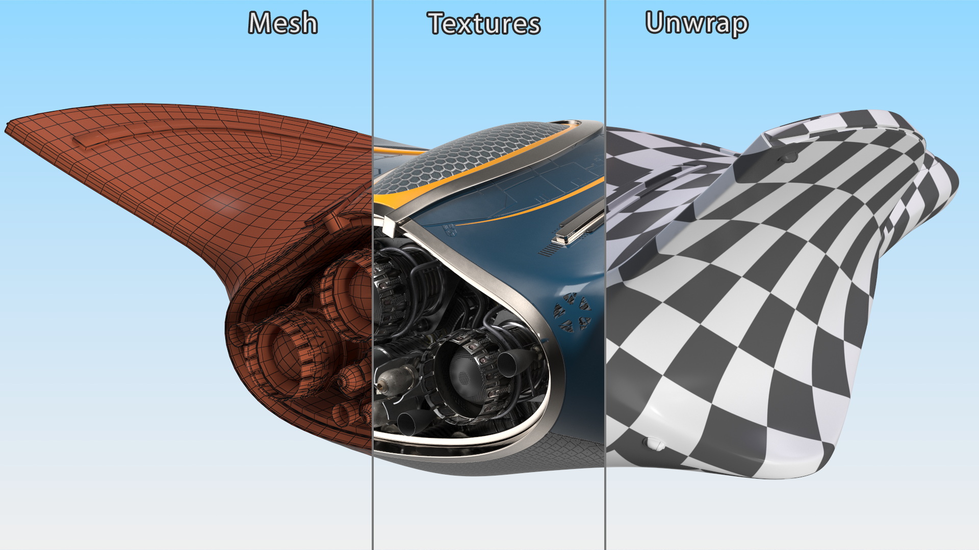 Shuttle Spacecraft Concept Dark Color 3D