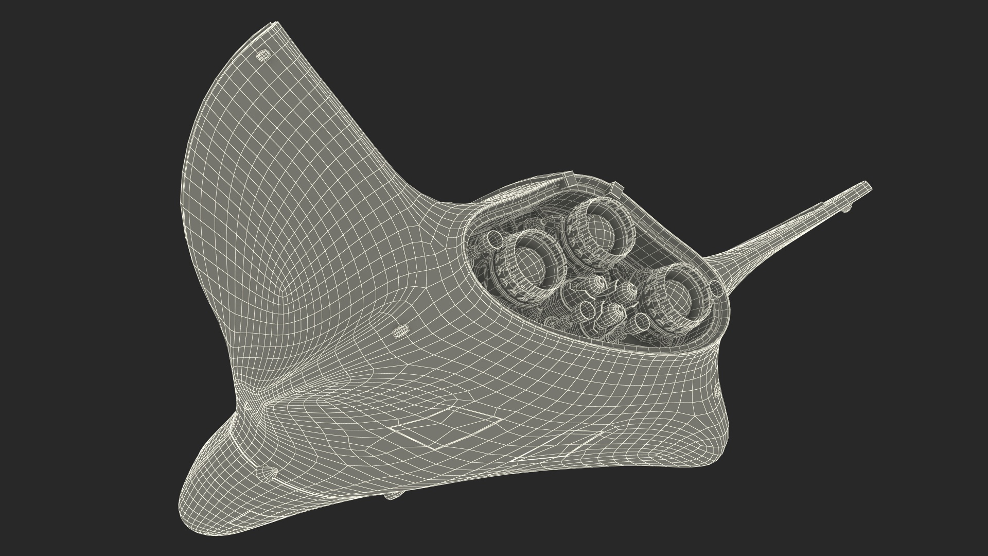 Shuttle Spacecraft Concept Dark Color 3D