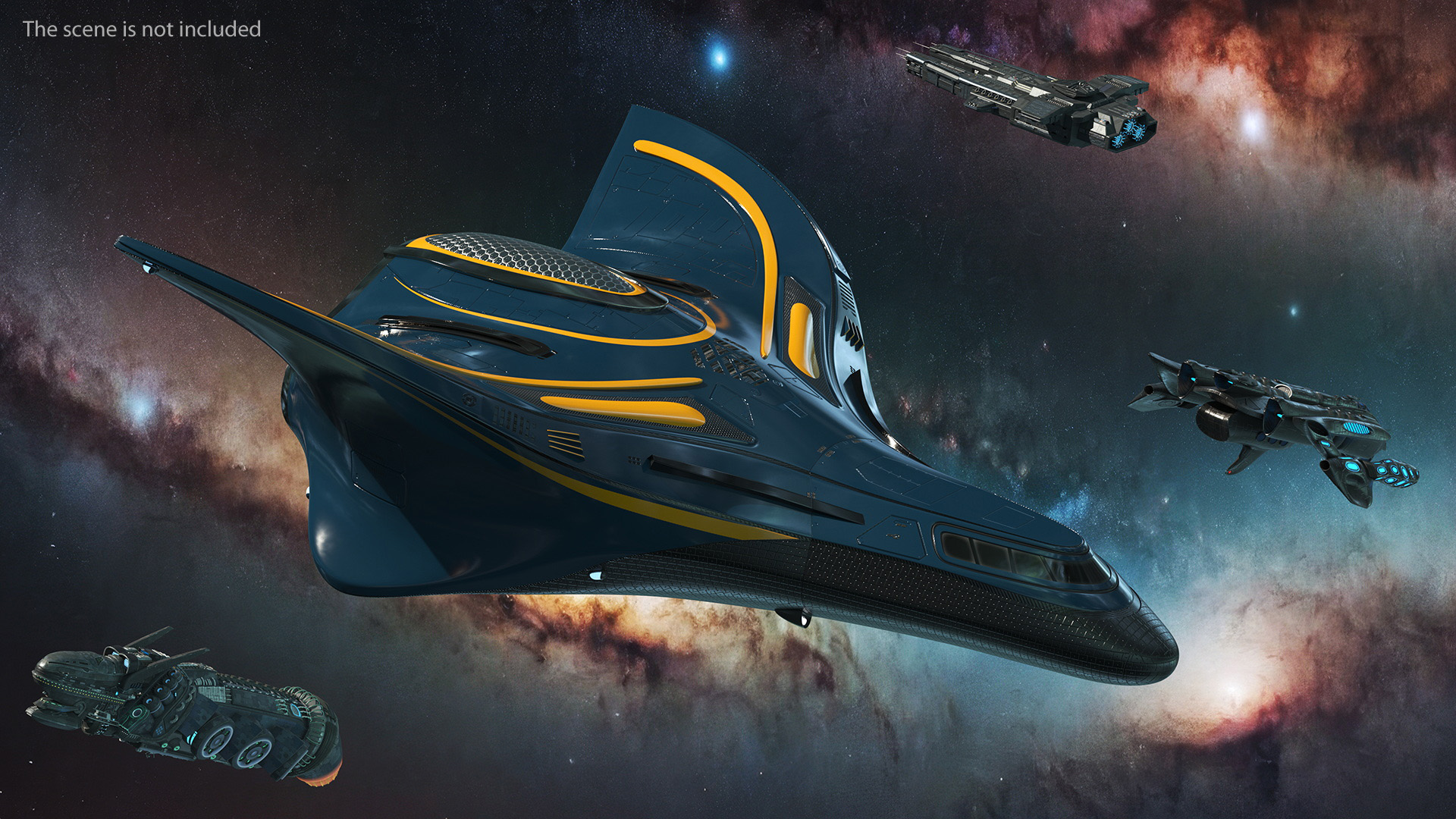 Shuttle Spacecraft Concept Dark Color 3D