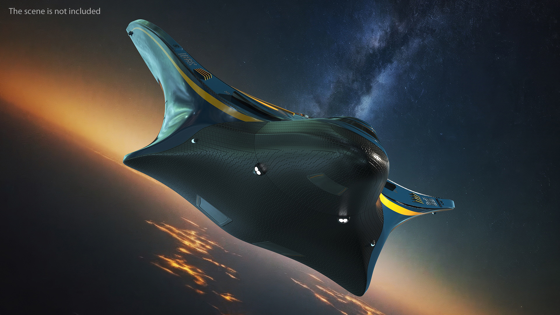 Shuttle Spacecraft Concept Dark Color 3D