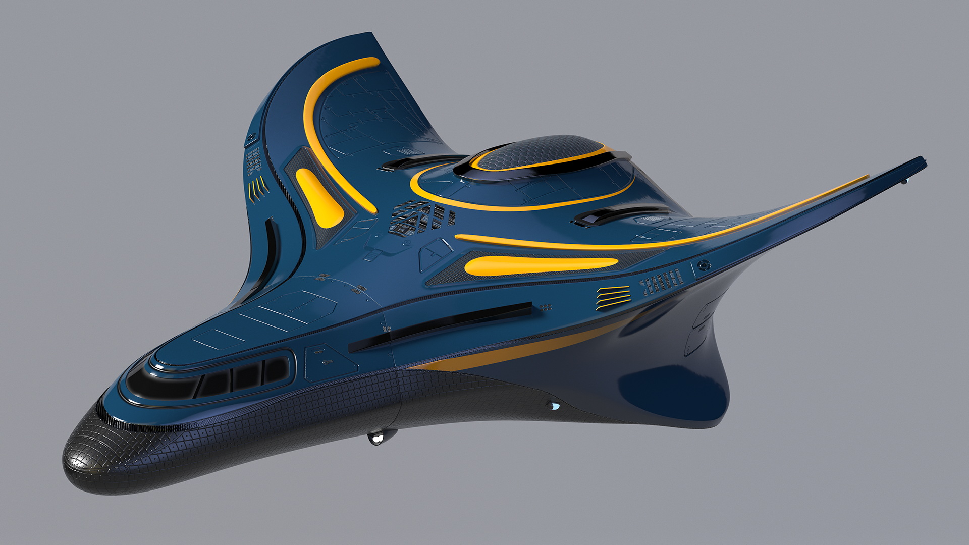 Shuttle Spacecraft Concept Dark Color 3D