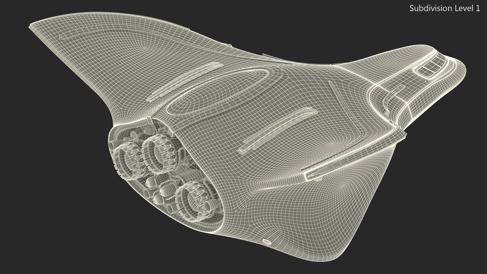Shuttle Spacecraft Concept Dark Color 3D
