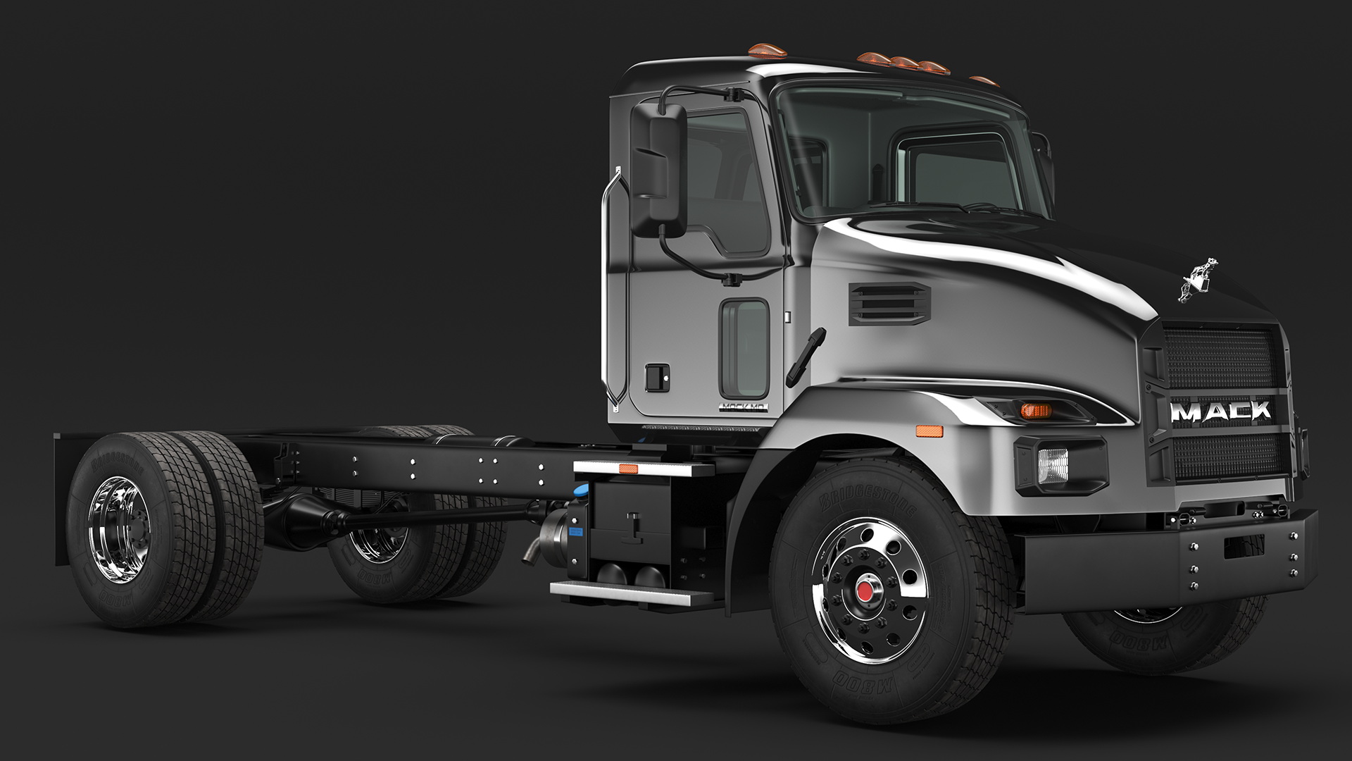 Mack MD6 Medium-Duty Truck Rigged for Maya 3D