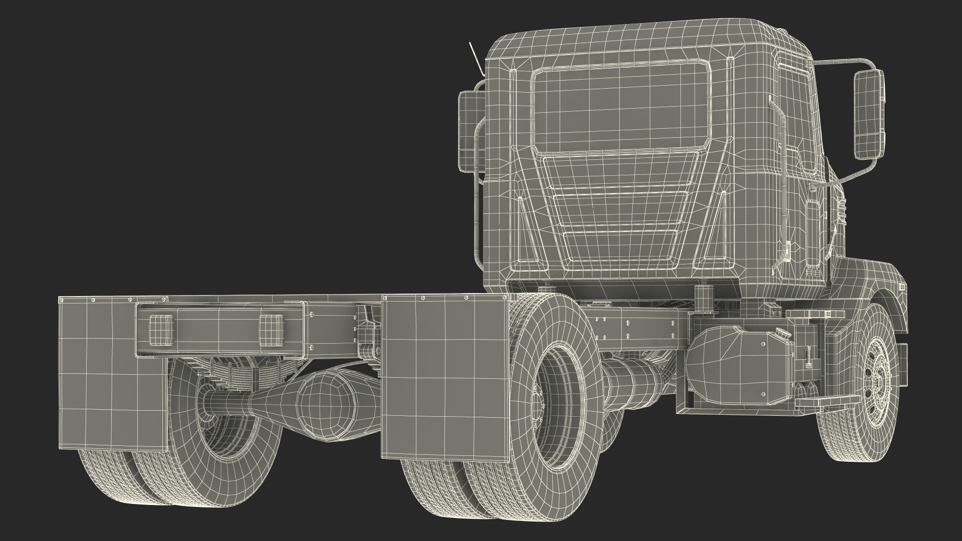 Mack MD6 Medium-Duty Truck Rigged for Maya 3D