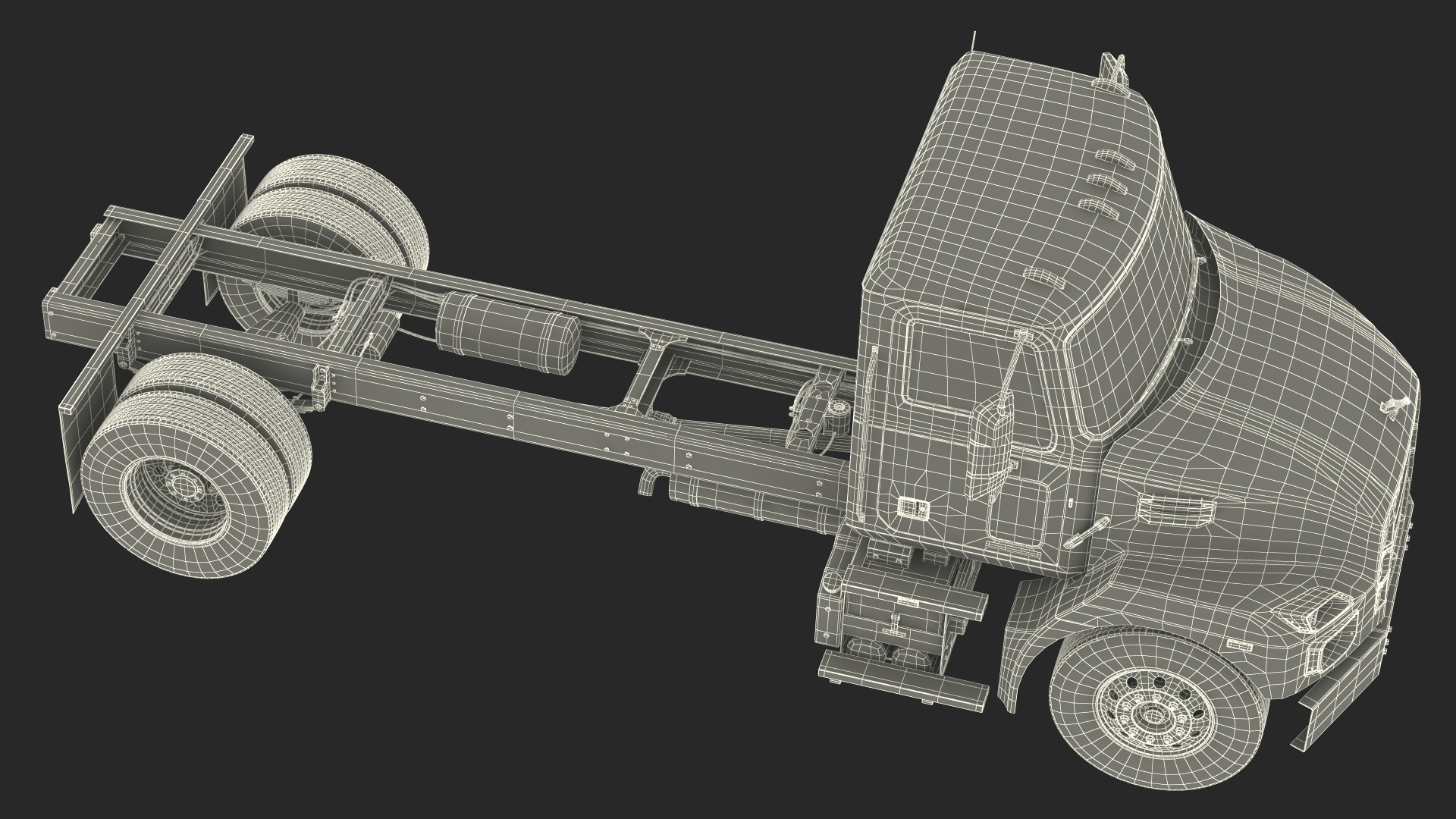 Mack MD6 Medium-Duty Truck Rigged for Maya 3D