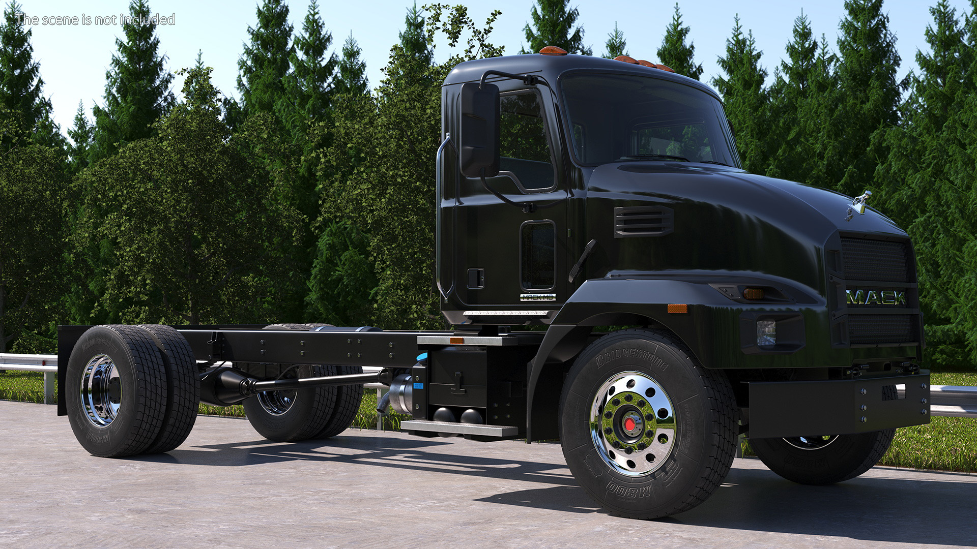 Mack MD6 Medium-Duty Truck Rigged for Maya 3D
